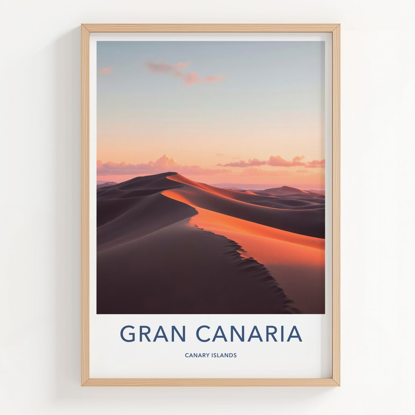 Gran Canaria Poster - Spain Travel Art - Orange Glowing Dunes Wall Decor