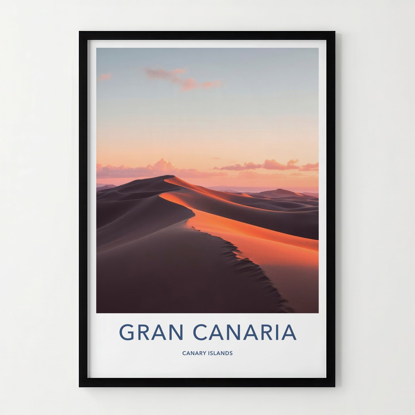 Gran Canaria Poster - Spain Travel Art - Orange Glowing Dunes Wall Decor