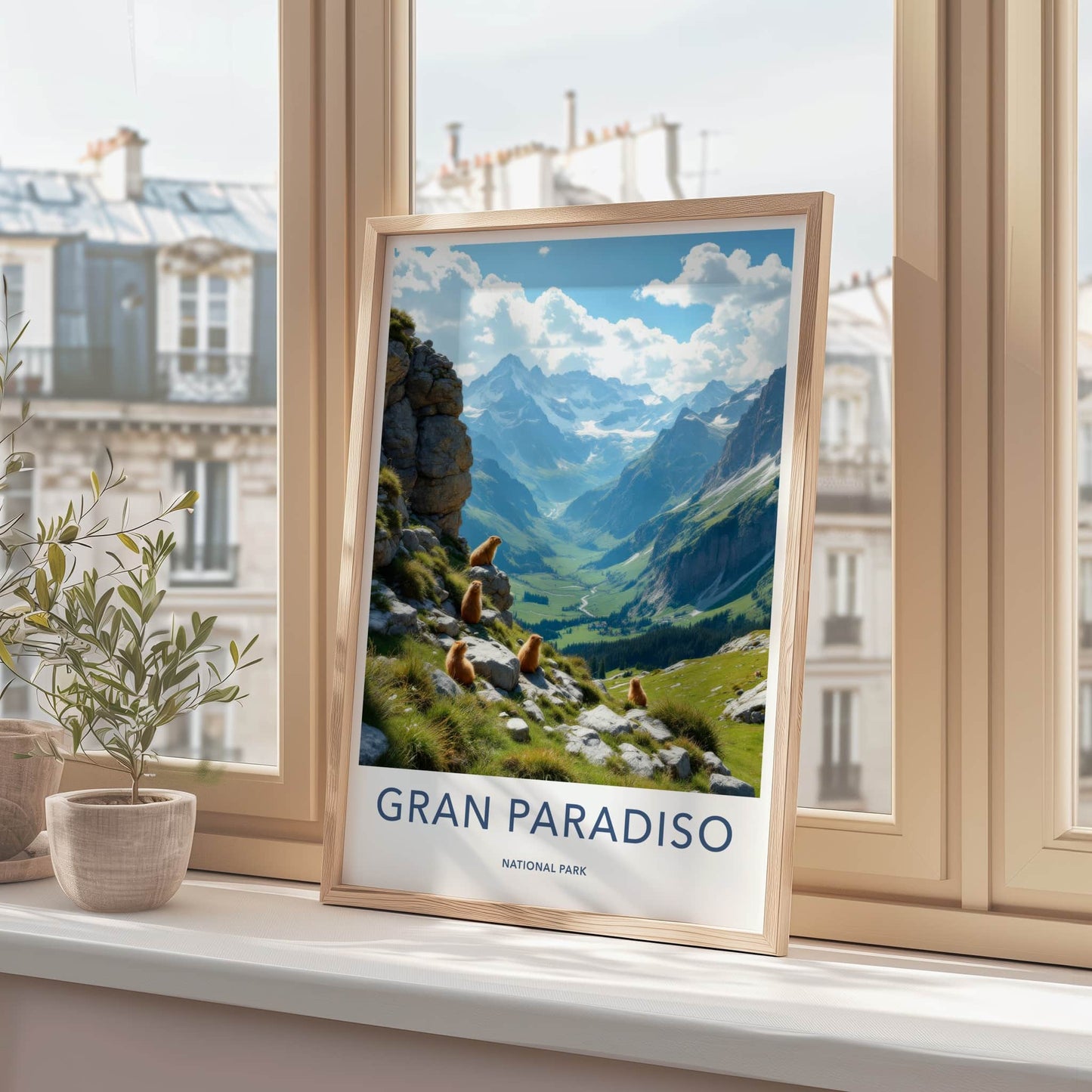 Gran Paradiso National Park Poster - Italy Travel Art - Marmot Mountain Valley Wall Decor
