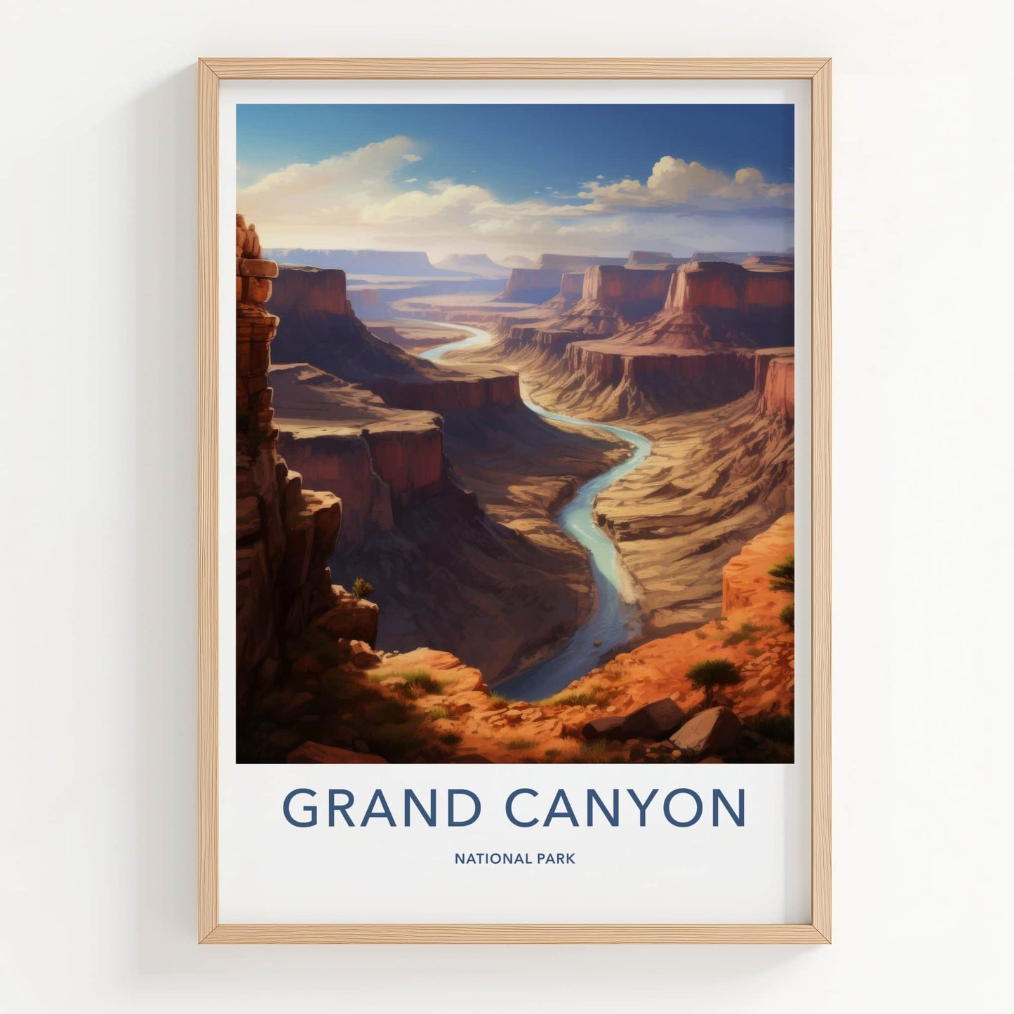 Grand Canyon National Park Poster - Arizona Travel Art - Winding River Canyon Home Decor