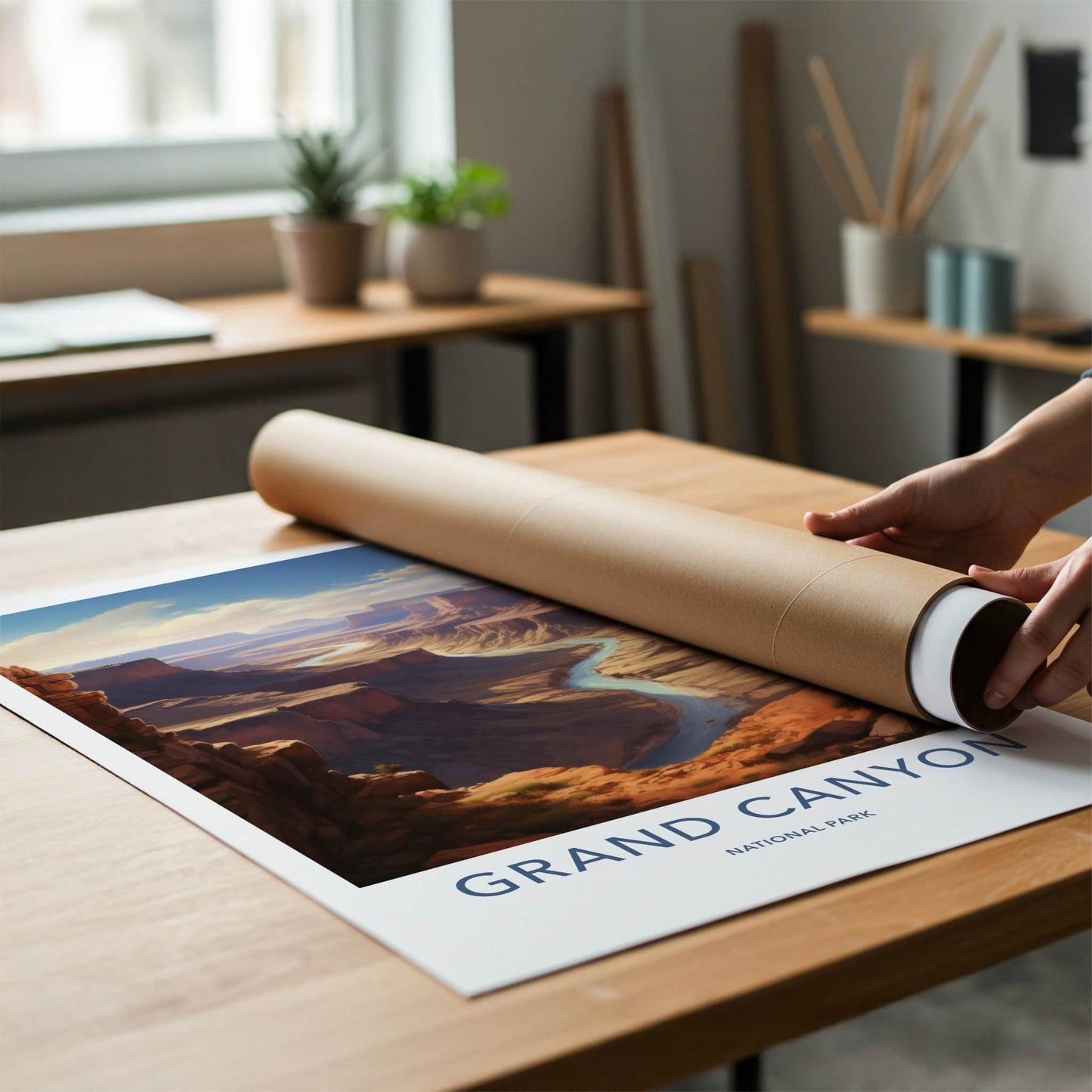 Grand Canyon National Park Poster - Arizona Travel Art - Winding River Canyon Home Decor