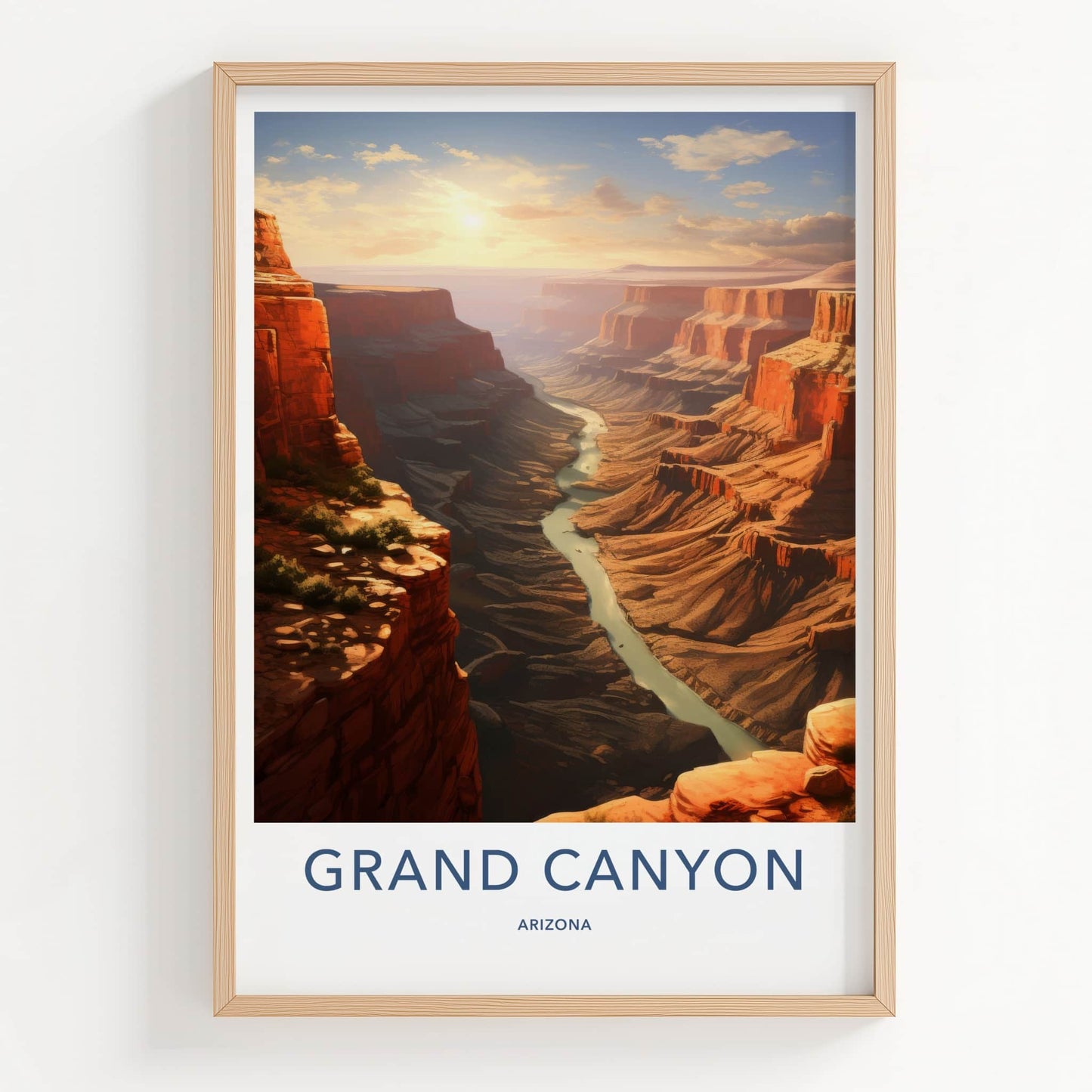Grand Canyon Poster - Arizona Wall Art - Winding River Sunset Home Decor
