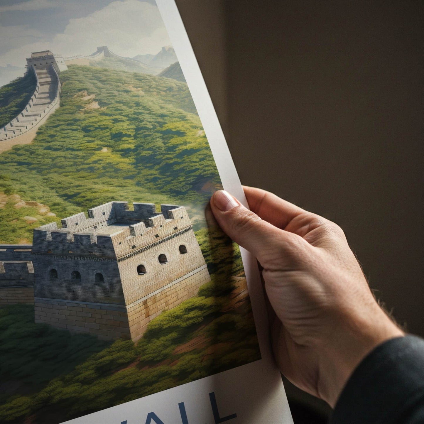 Great Wall Poster - China Travel Art - Winding Mountain Structure Home Decor