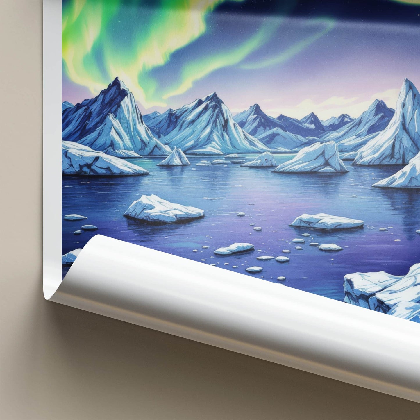 Greenland Poster - Denmark Travel Art - Aurora Mountains Ice Home Decor
