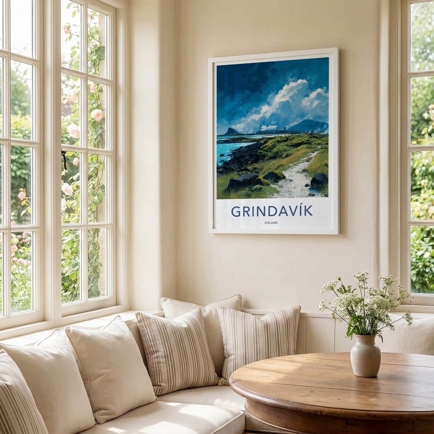 Grindavik Poster - Iceland Travel Art - Geothermal Coastal Path Home Decor