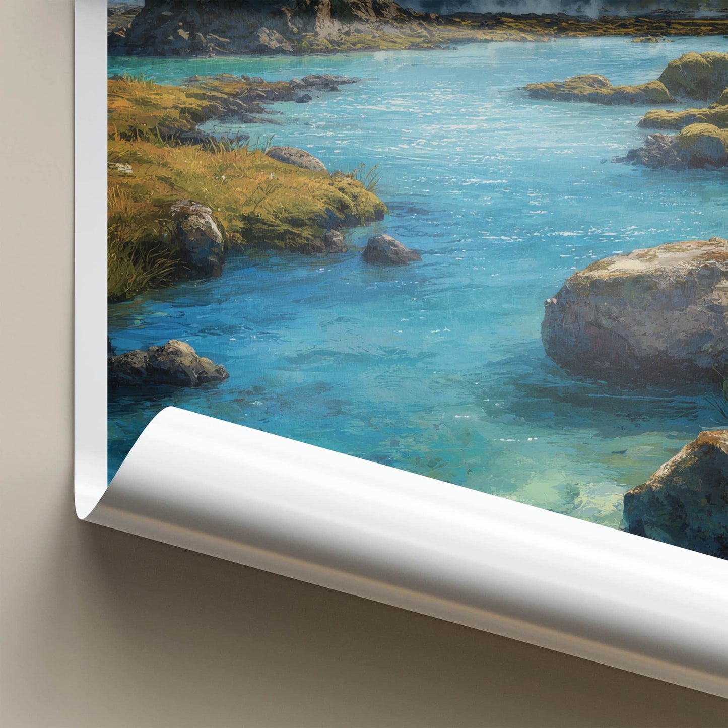 Grindavik Poster - Iceland Travel Art - Geothermal Lagoon Landscape Wall Decor