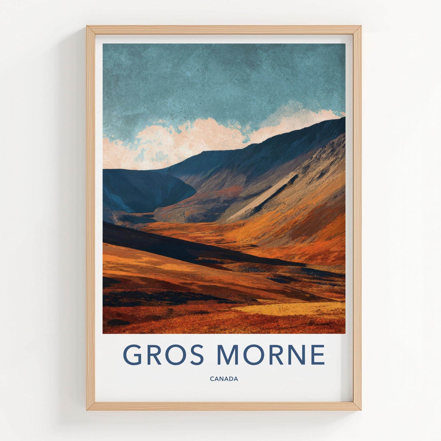 Gros Morne Poster - Canada Travel Art - Rugged Mountain Terrain Home Decor
