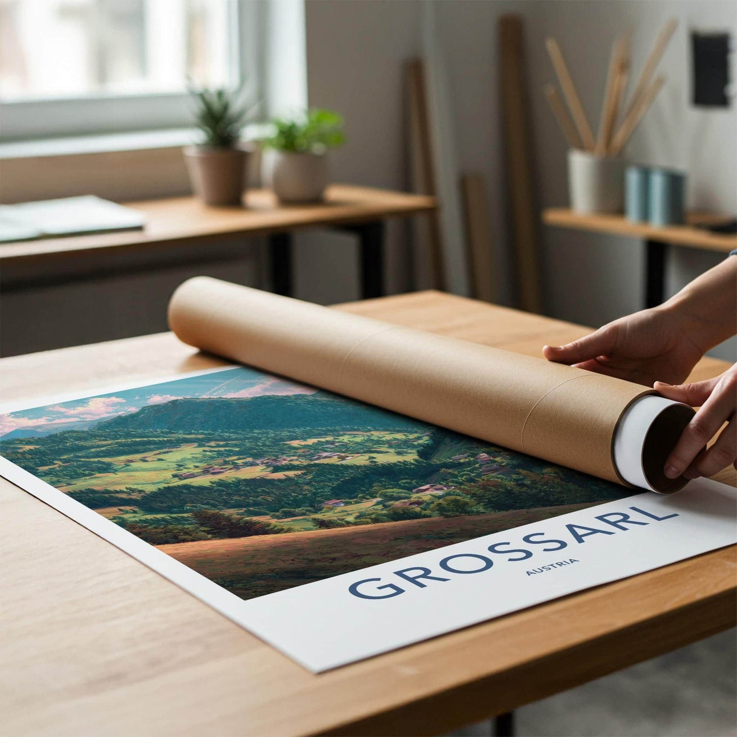 Grossarl Poster - Austria Travel Art - Lush mountain village Wall Decor