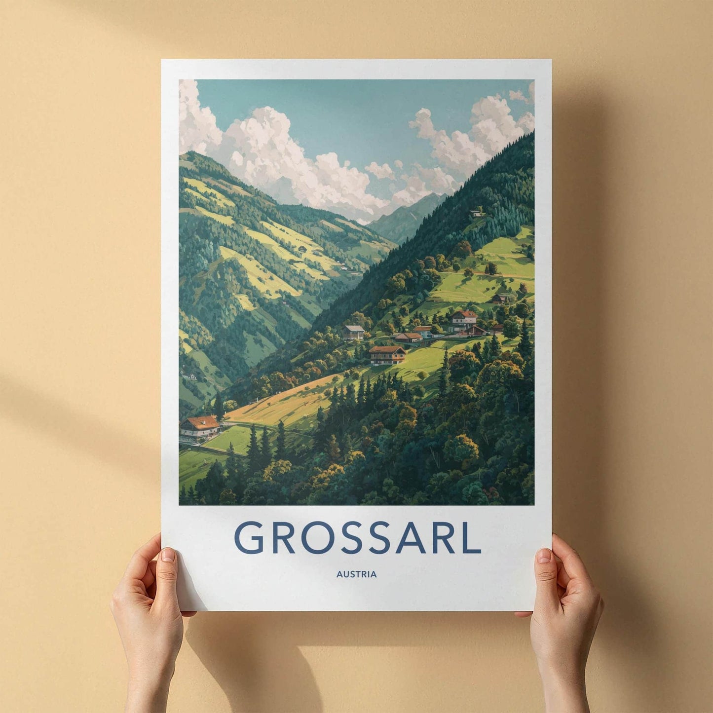 Grossarl Poster - Austria Travel Art - Lush Valley Village Wall Decor