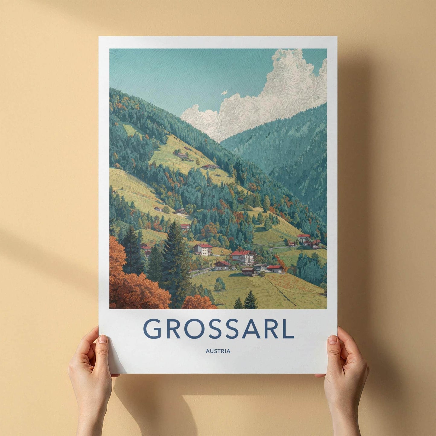 Grossarl Poster - Austria Travel Art - Mountain Village Landscape Home Decor