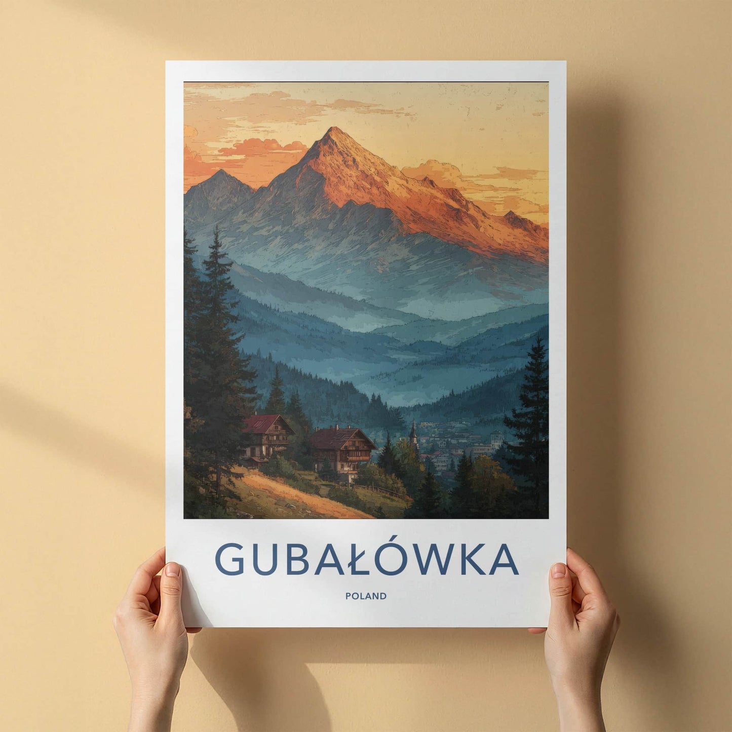 Gubalowka Poster - Poland Art Print - Mountain Village Sky Lounge Decor