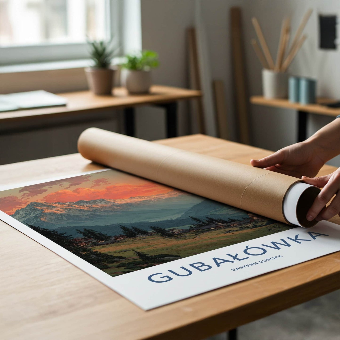 Gubalowka Poster - Poland Travel Art - Mountain Village Sunset Home Decor