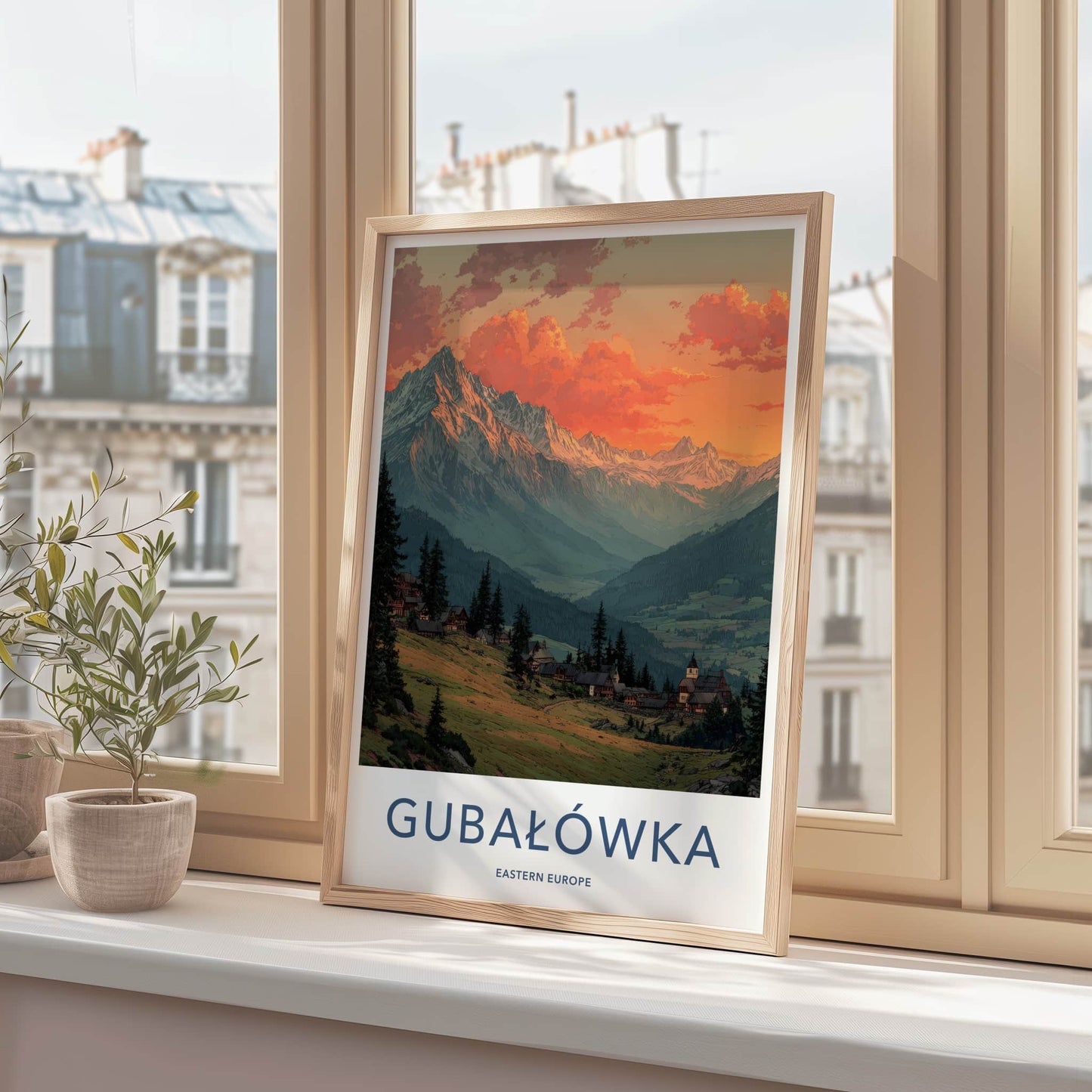 Gubalowka Poster - Poland Travel Art - Mountain Village Sunset Home Decor