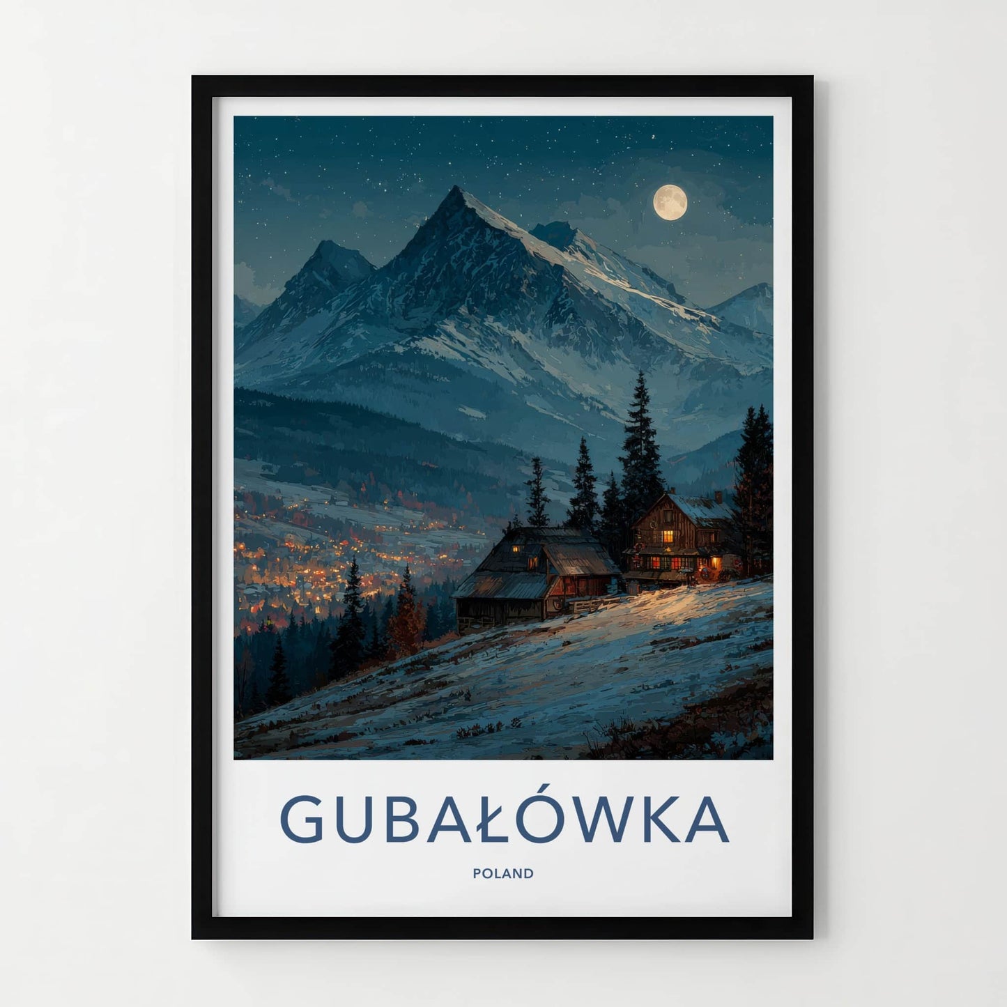 Gubalowka Poster - Poland Travel Art - Snowy Mountain Village Home Decor