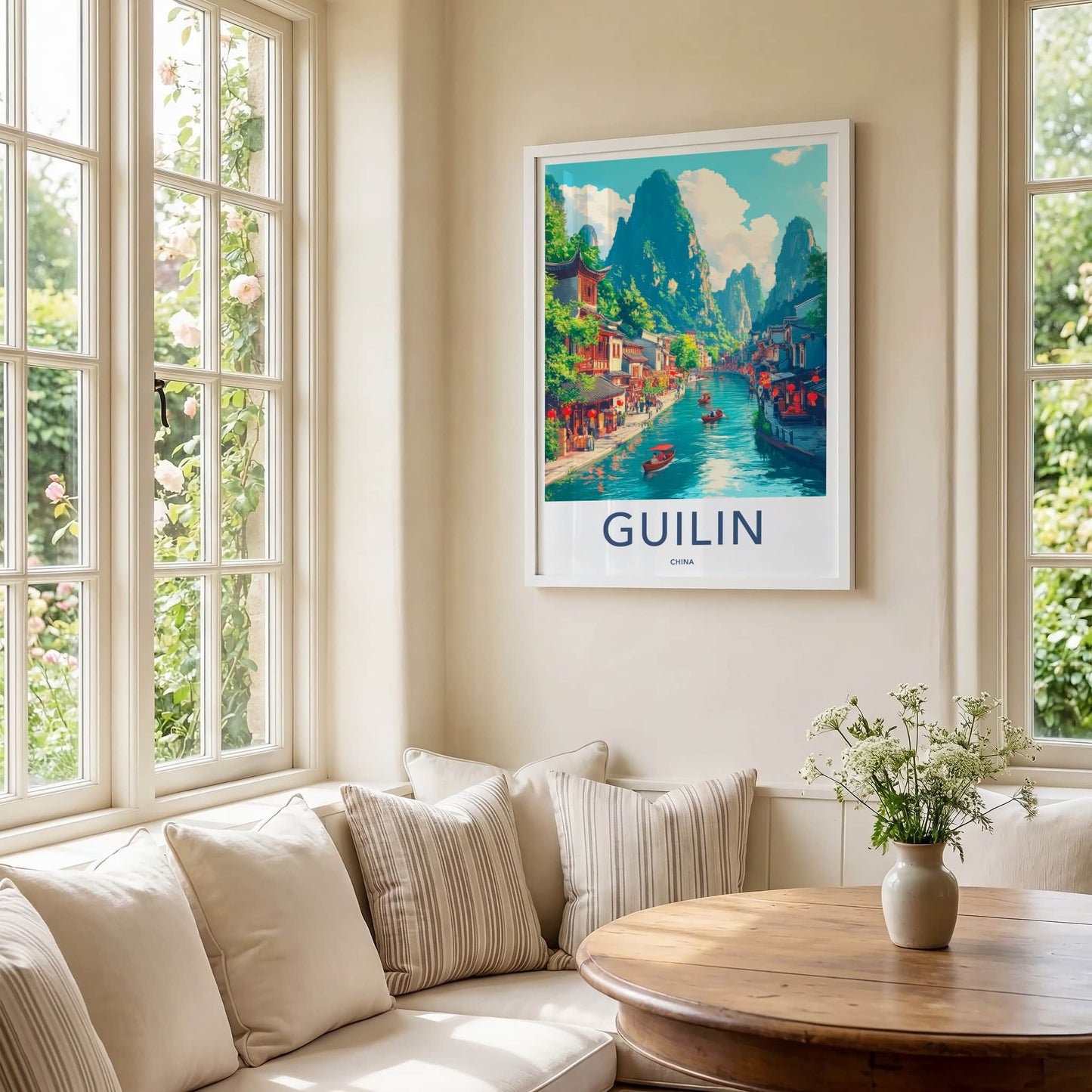Guilin Poster - China Travel Art - Scenic River Landscape Home Decor