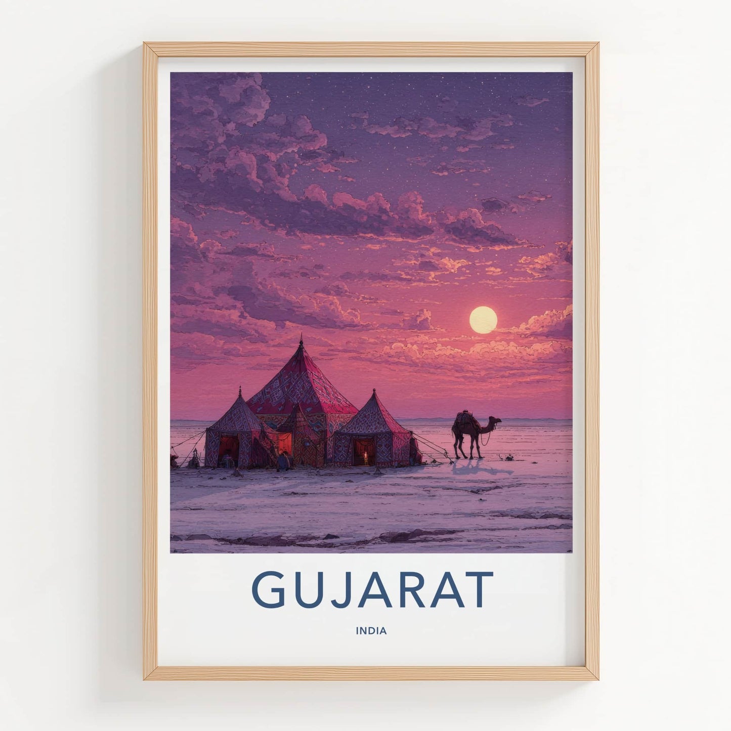 Gujarat Poster - India Travel Art - Rann Kutch Camp Home Decor