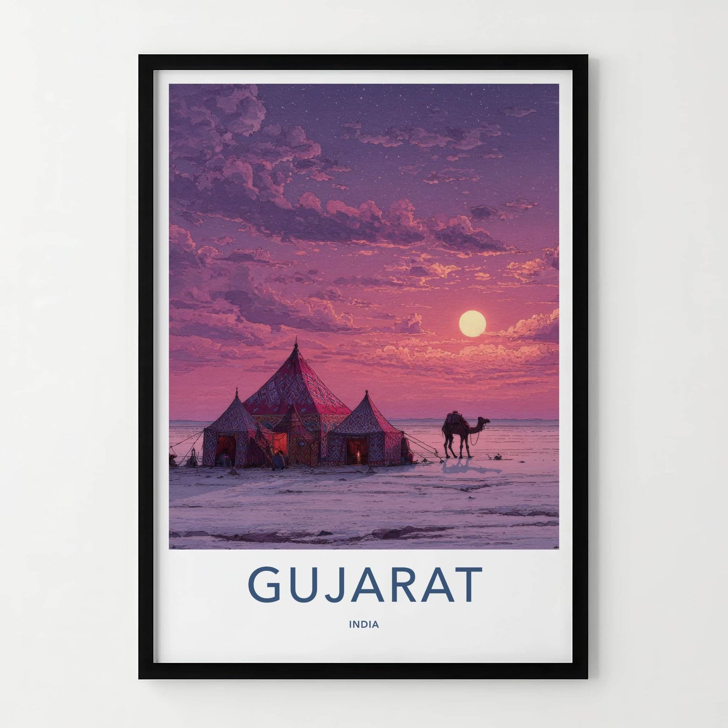 Gujarat Poster - India Travel Art - Rann Kutch Camp Home Decor