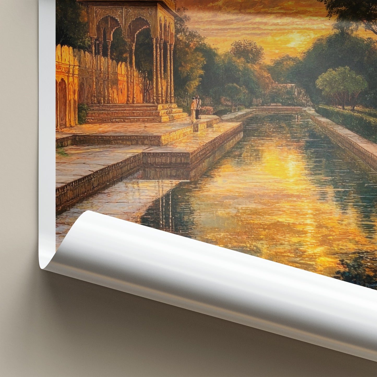 Gujrat Poster - Pakistan Travel Art - Golden Pavilion Sunset Home Decor