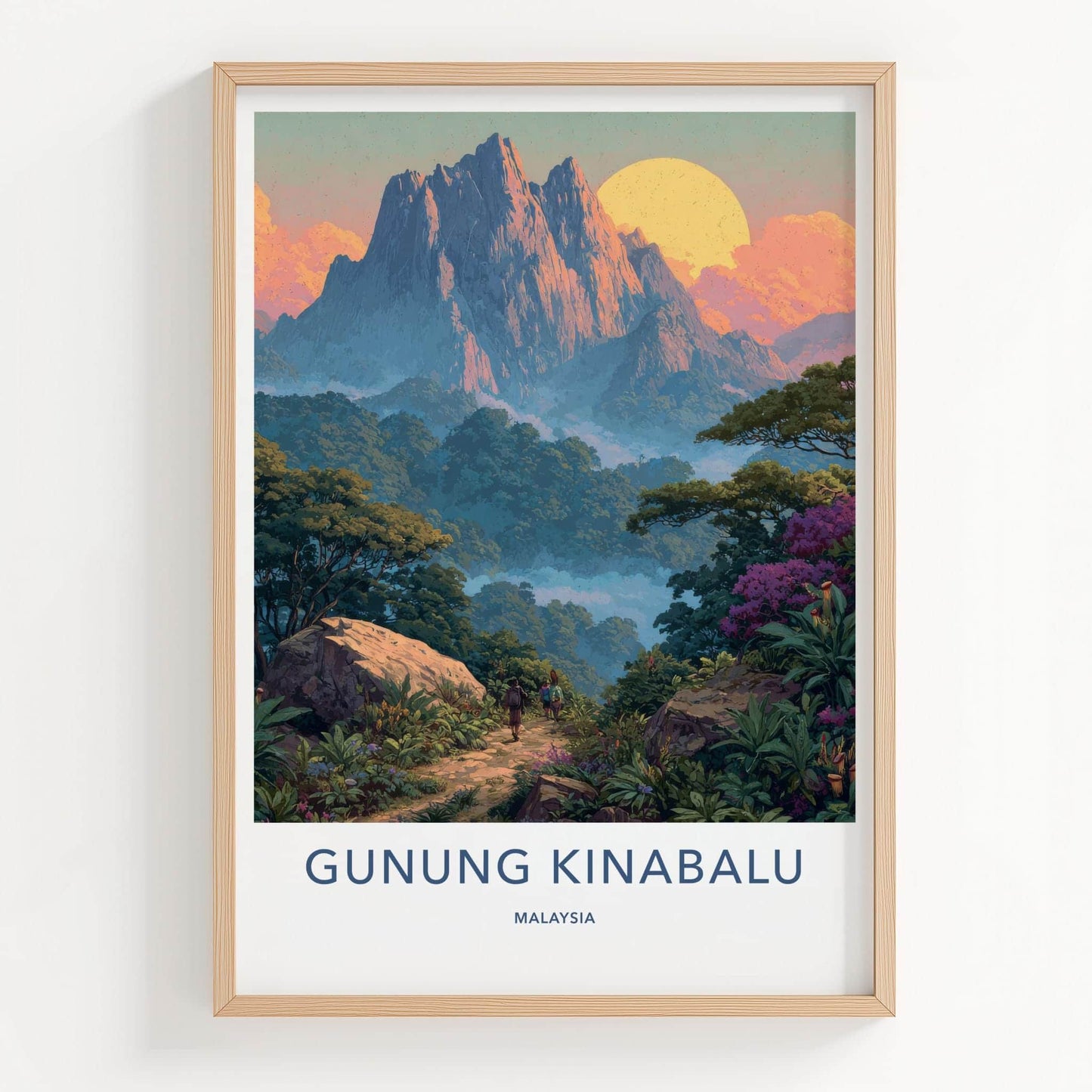 Gunung Kinabalu Poster - Malaysia Travel Art - Lush Jungle Pathway Home Decor