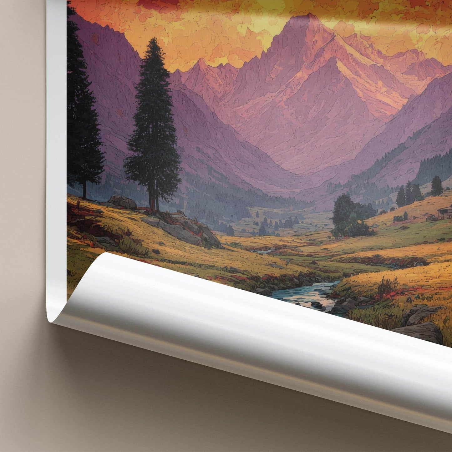 Gurez Valley Poster - India Wall Art - Jammu Kashmir Mountain River Sunset Gift