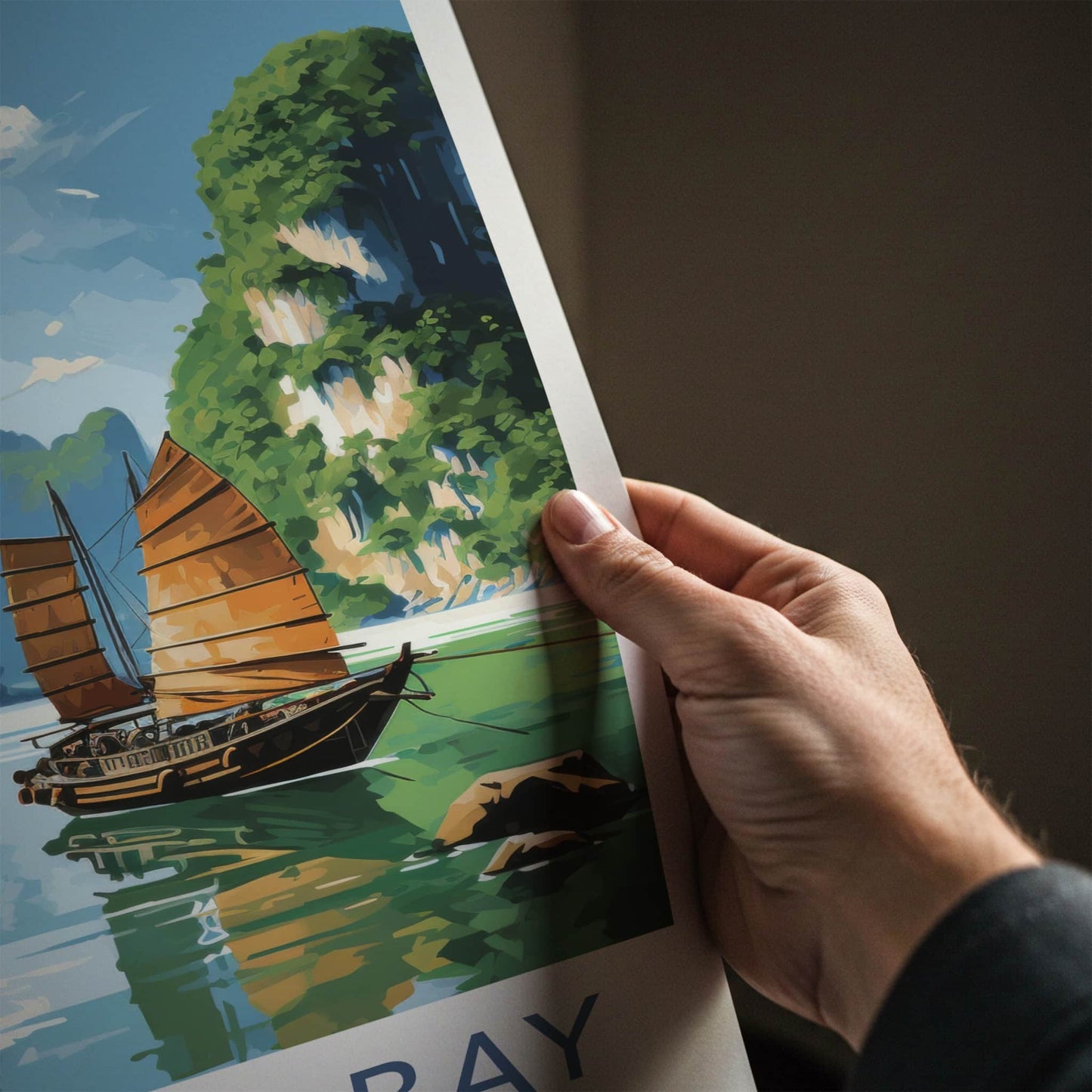 Ha Long Bay Poster - Vietnam Travel Art - Scenic Bay Boats Home Decor