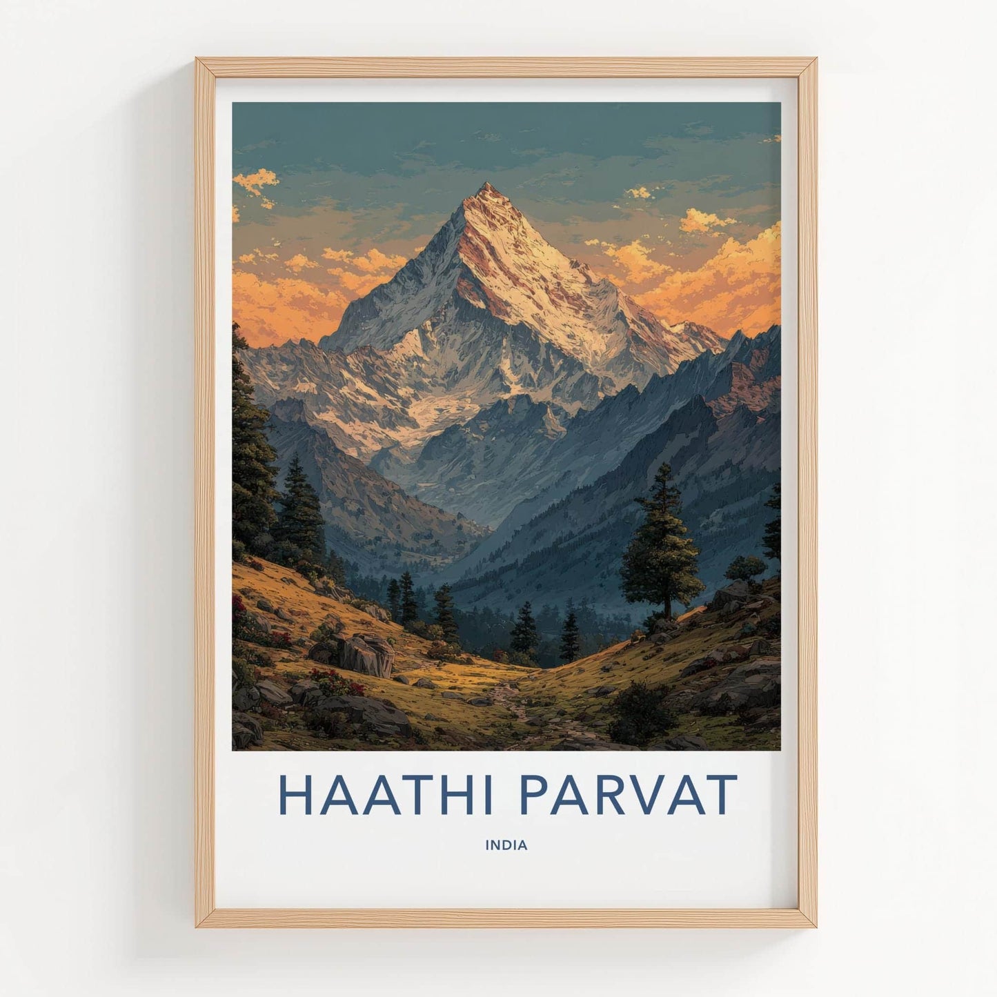 Haathi Parvat Poster - India Fine Art - Uttarakhand Himalayan Peak View Gift