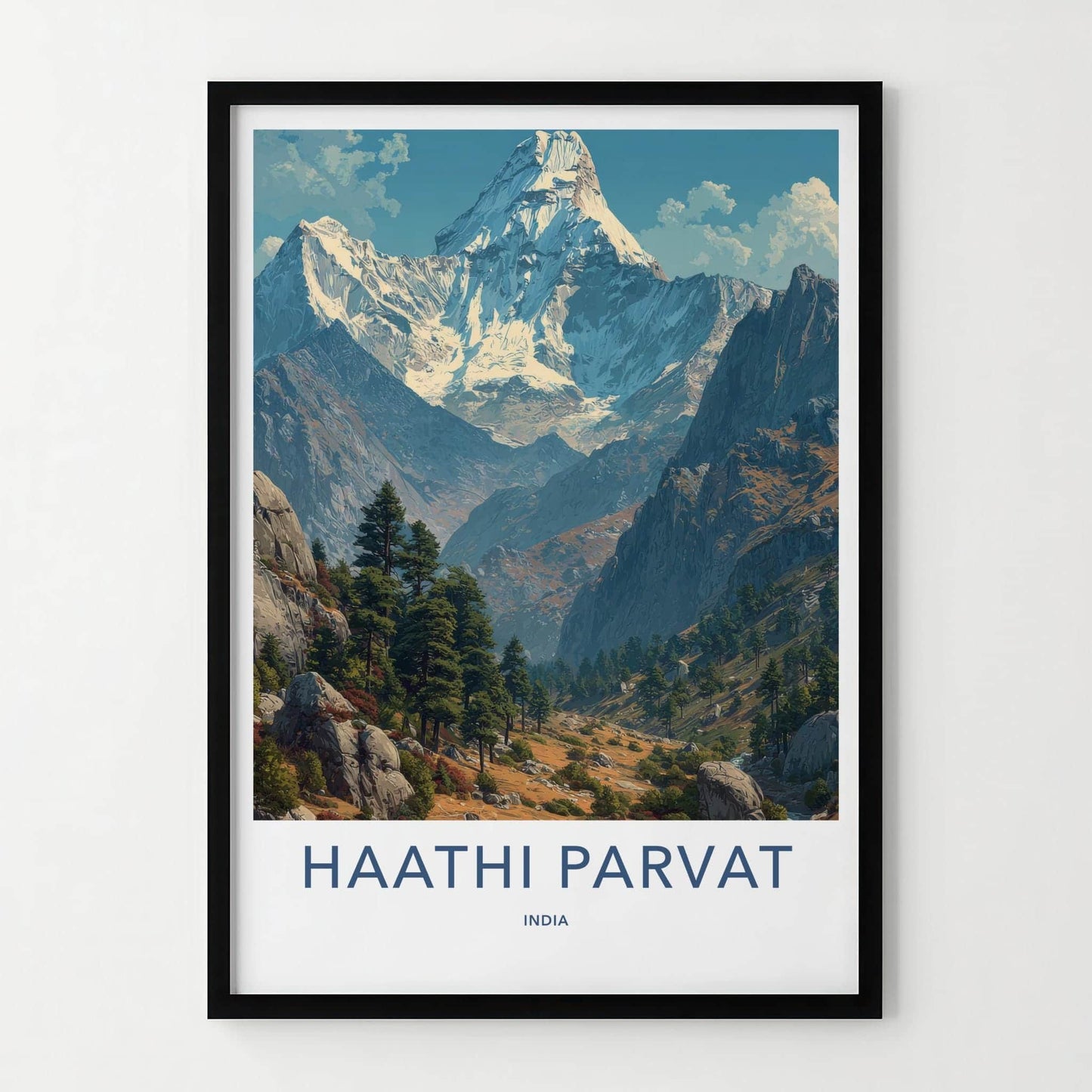 Haathi Parvat Poster - India Wall Art - Uttarakhand Grand Snow Mountain Gift