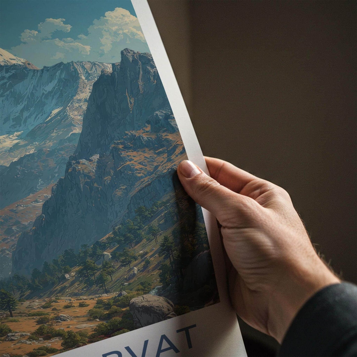 Haathi Parvat Poster - India Wall Art - Uttarakhand Grand Snow Mountain Gift