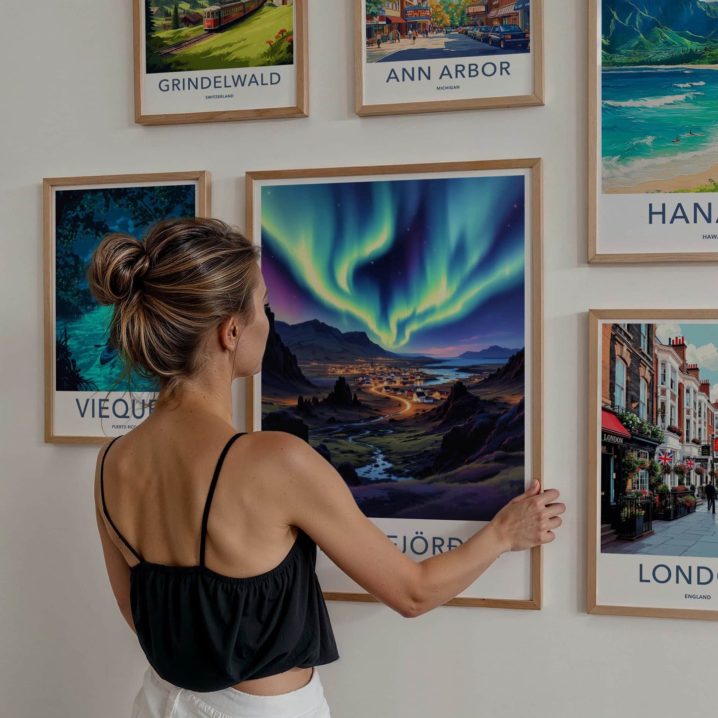 Hafnarfjordur Poster - Iceland Wall Art - Luminous Sky Hues Home Decor