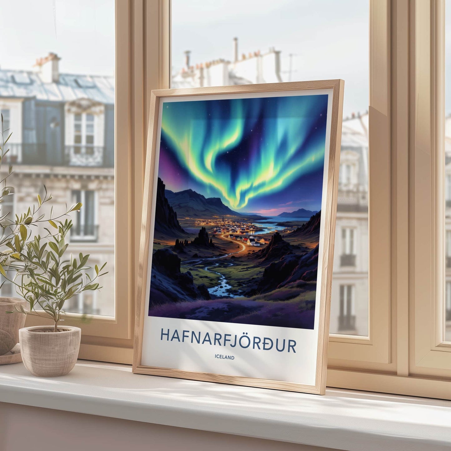 Hafnarfjordur Poster - Iceland Wall Art - Luminous Sky Hues Home Decor