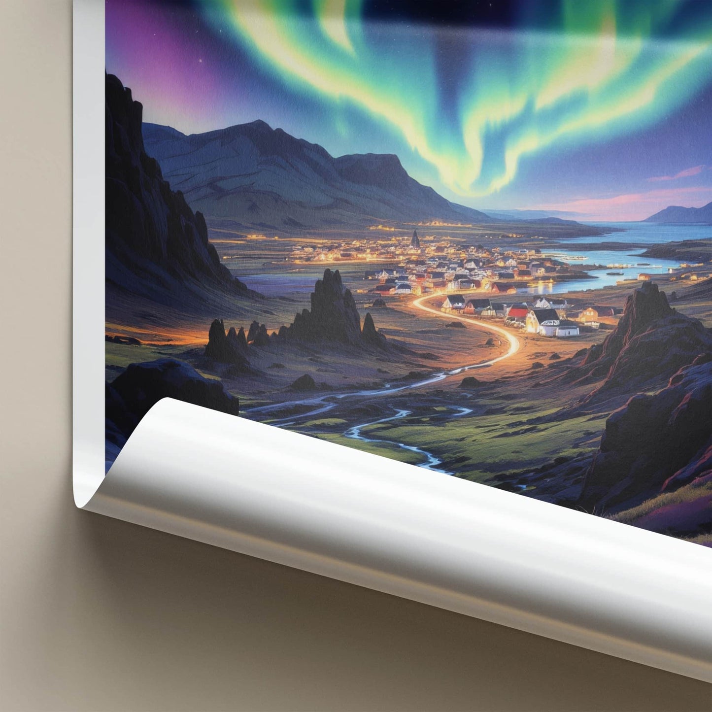 Hafnarfjordur Poster - Iceland Wall Art - Luminous Sky Hues Home Decor