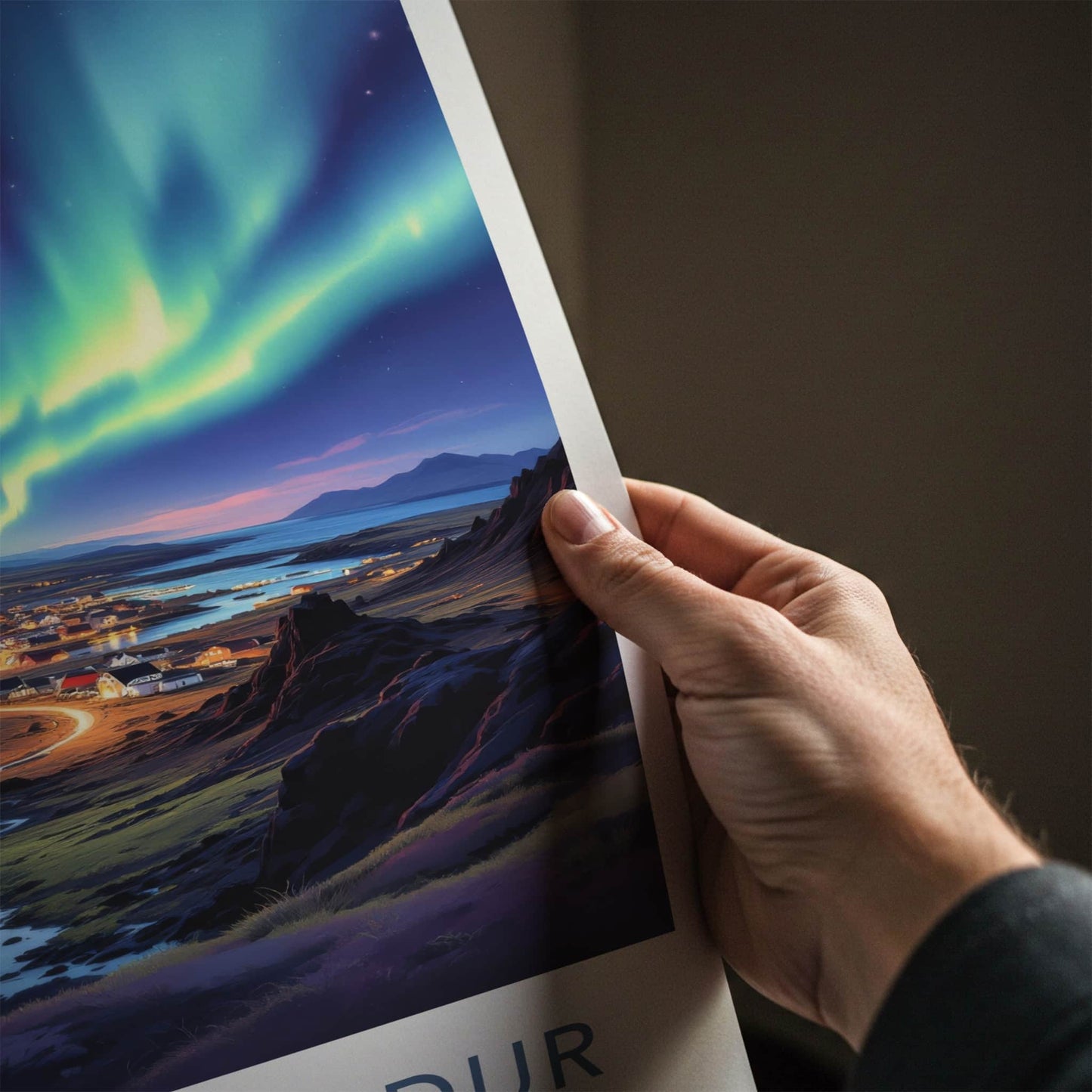 Hafnarfjordur Poster - Iceland Wall Art - Luminous Sky Hues Home Decor