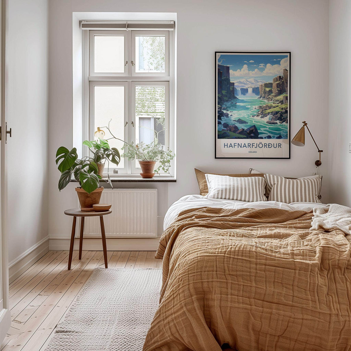 Hafnarfjörður Poster - Iceland Wall Art With Serene Mountain