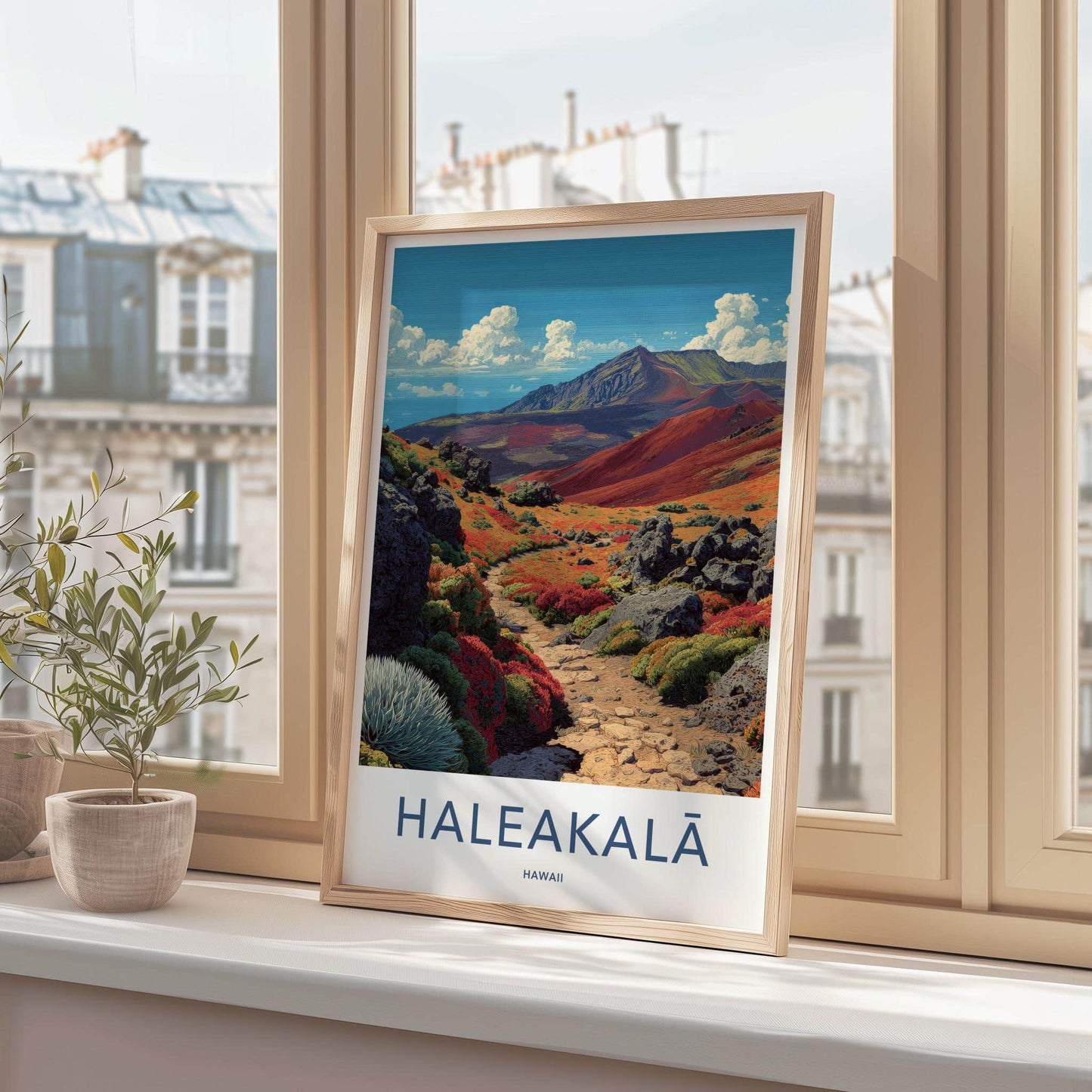 Haleakala Poster - Hawaii Travel Art - Red Volcanic Landscape Home Decor