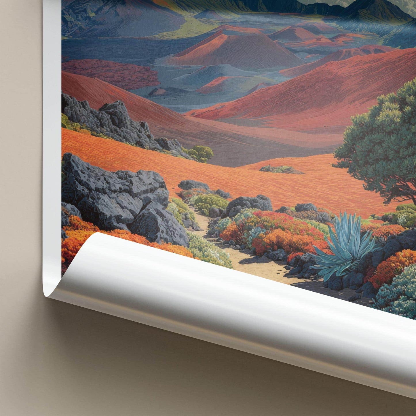 Haleakala Poster - Hawaii Travel Art - Vivid Crater Scene Wall Decor