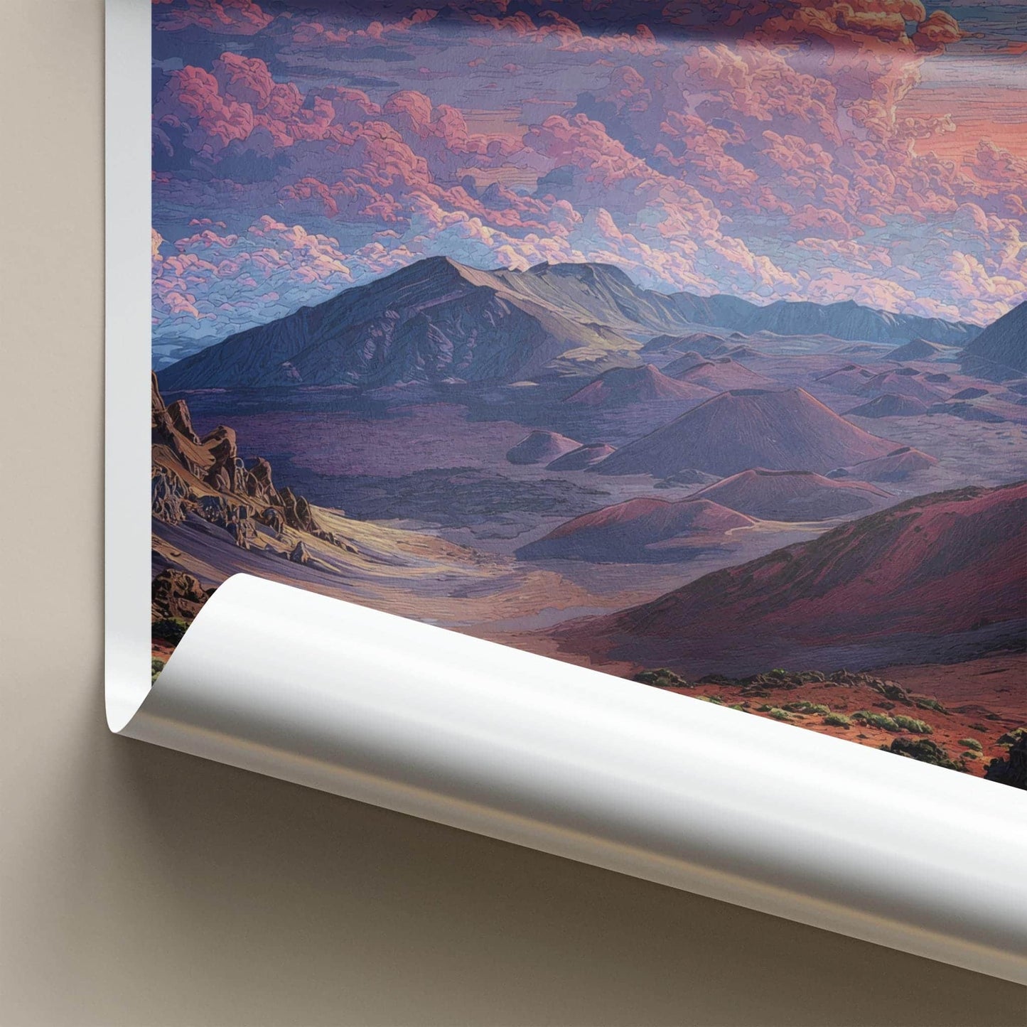 Haleakala Poster - Hawaii Wall Art - Sunset Cloudscape Craters Home Decor