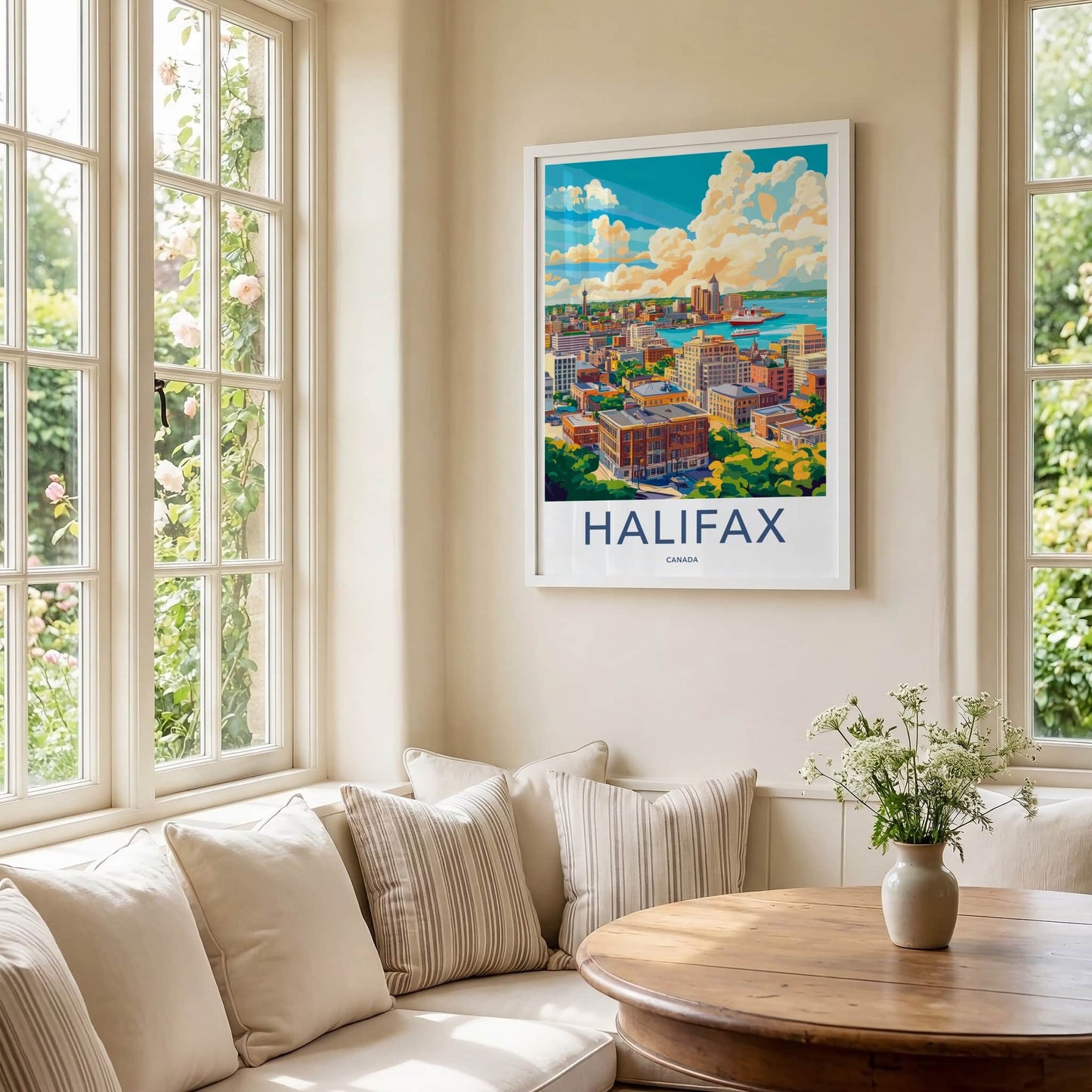 Halifax Poster - Canada Framed Print - Vibrant Coastal Cityscape Framed Decor