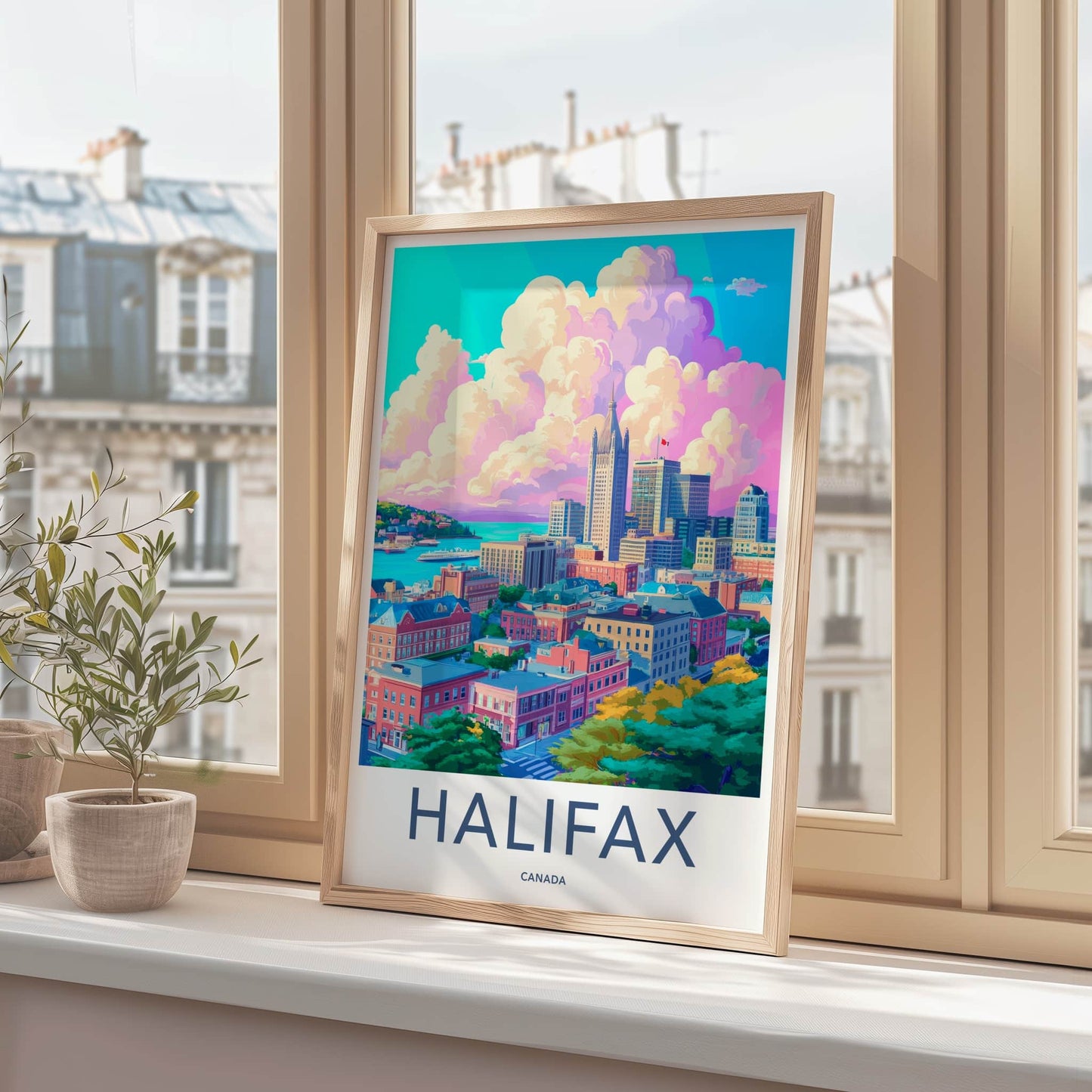 Halifax Poster - Canada Travel Art - Colorful Cityscape View Home Decor