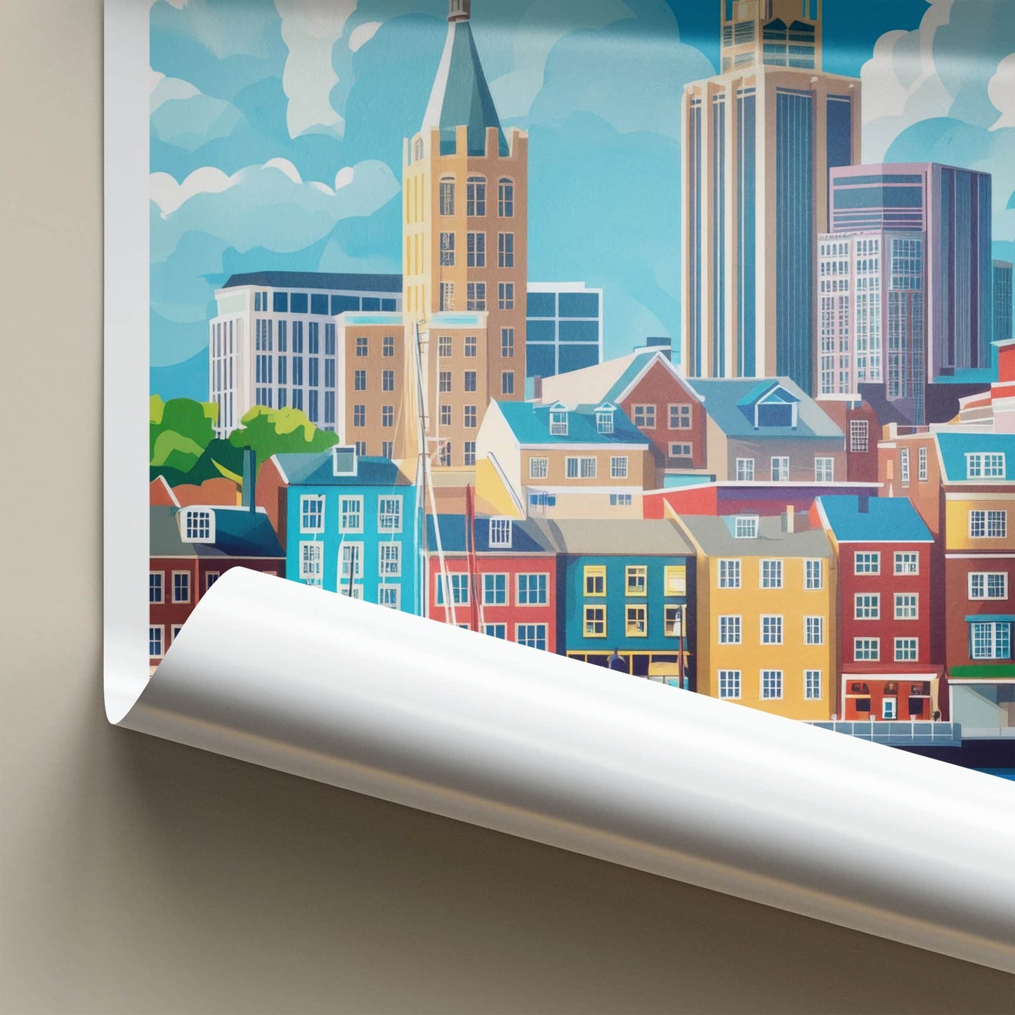 Halifax Poster - Canada Travel Art - Vibrant Port Cityscape Home Decor