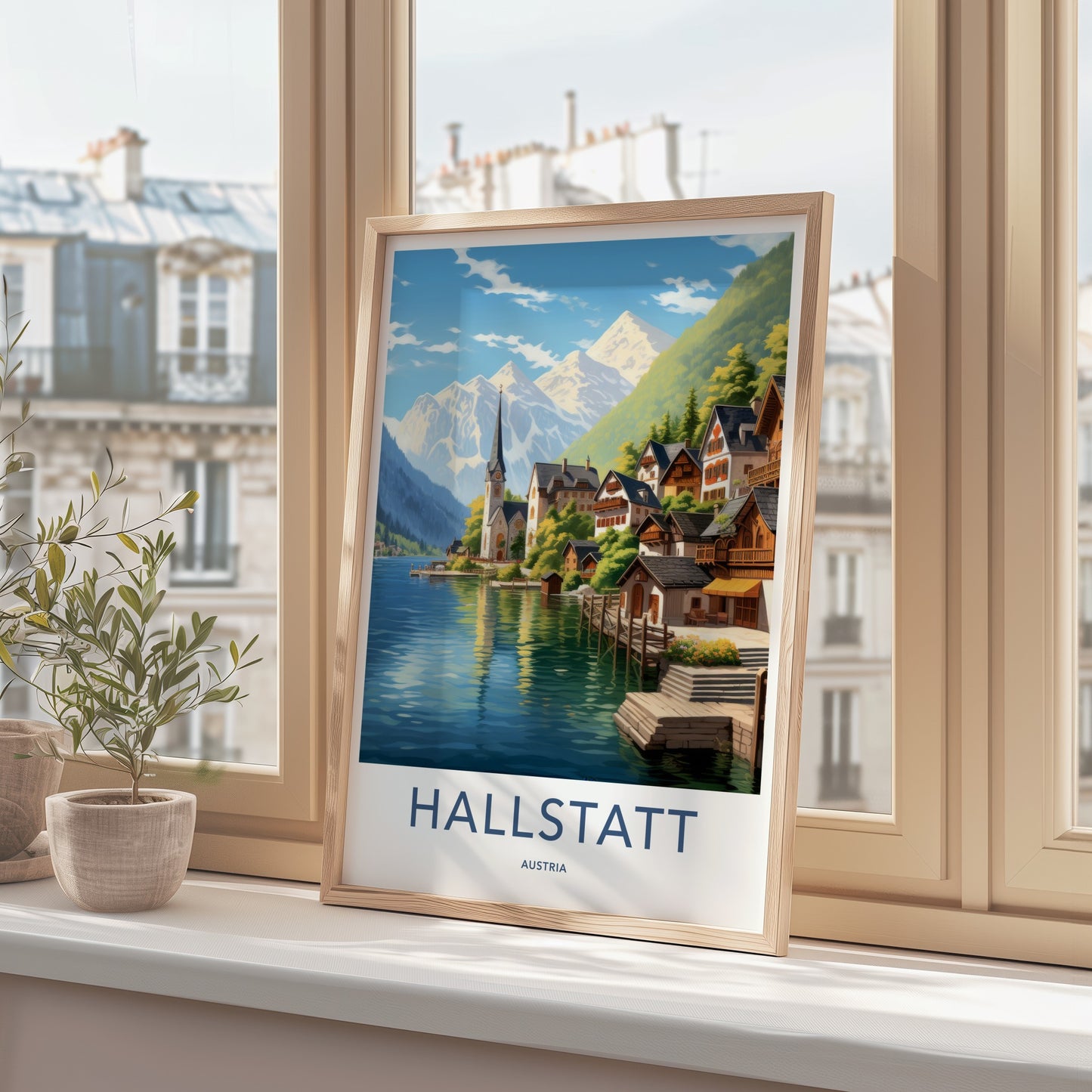 Hallstatt Poster - Austria Travel Art - Alpine Lake Village Home Decor