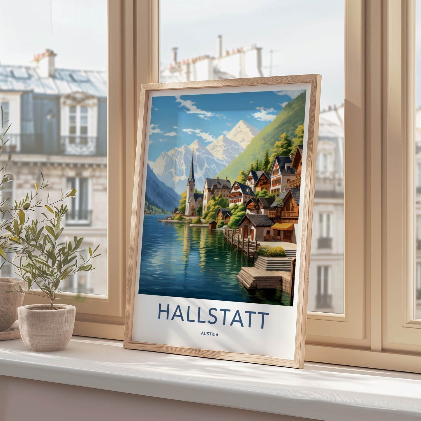 Hallstatt Poster - Austria Travel Art - Alpine Lake Village Home Decor