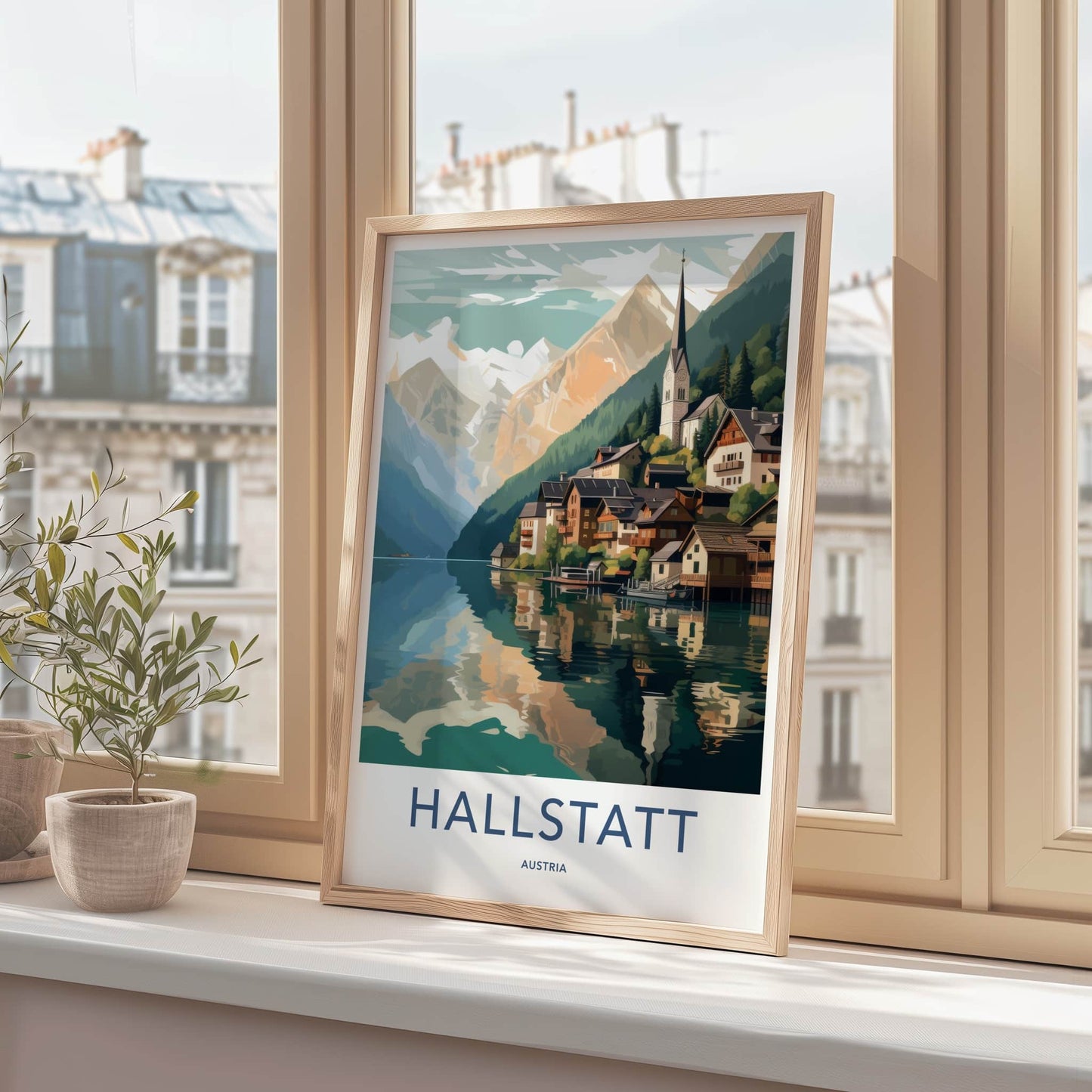 Hallstatt Poster - Austria Travel Art - Alpine Lake Village Home Decor