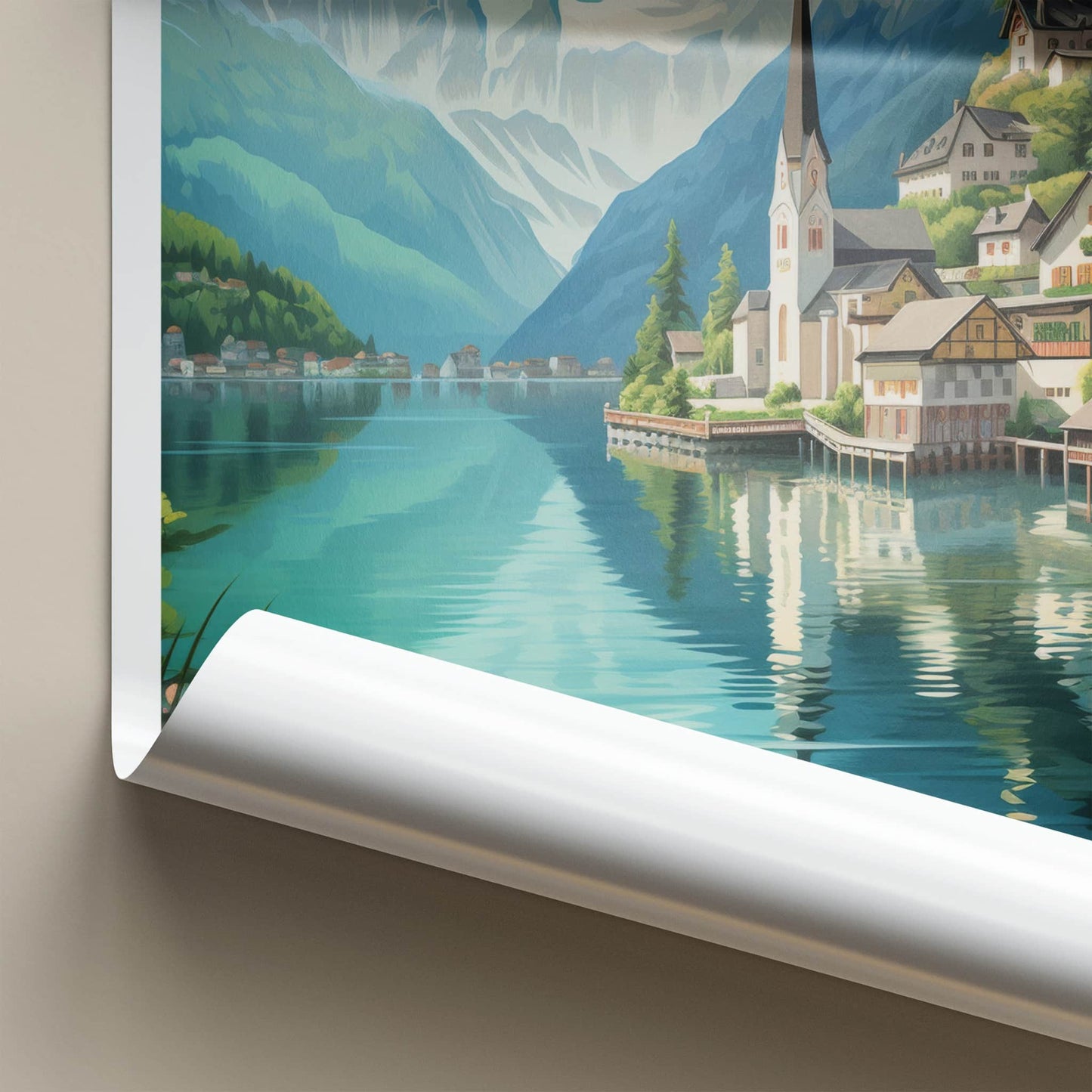 Hallstatt Poster - Austria Travel Art - Historic Lakeside Village Home Decor