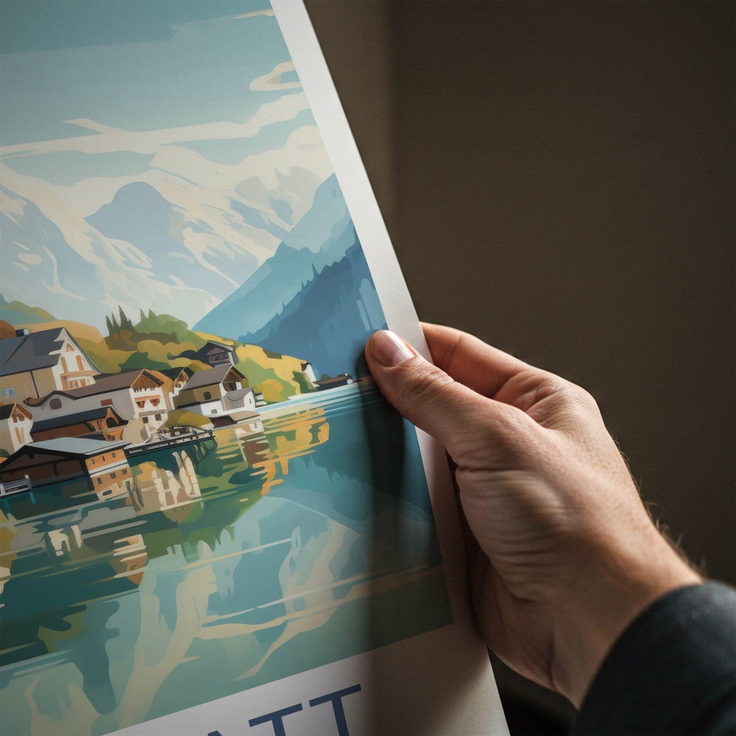 Hallstatt Poster - Austria Wall Art - Reflected Church Spire Home Decor