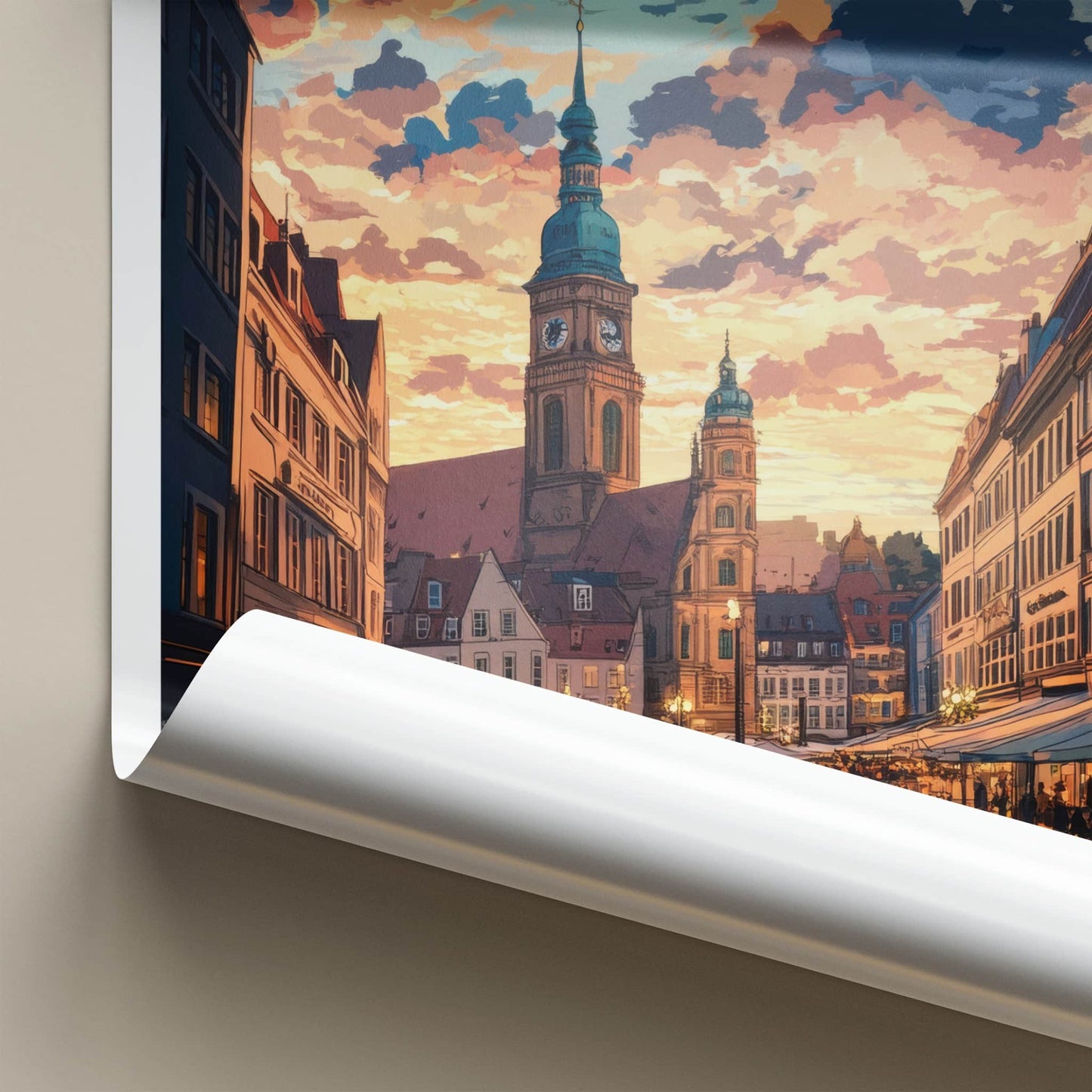 Hanover Poster - Germany Art Print - Vibrant Town Square Home Decor