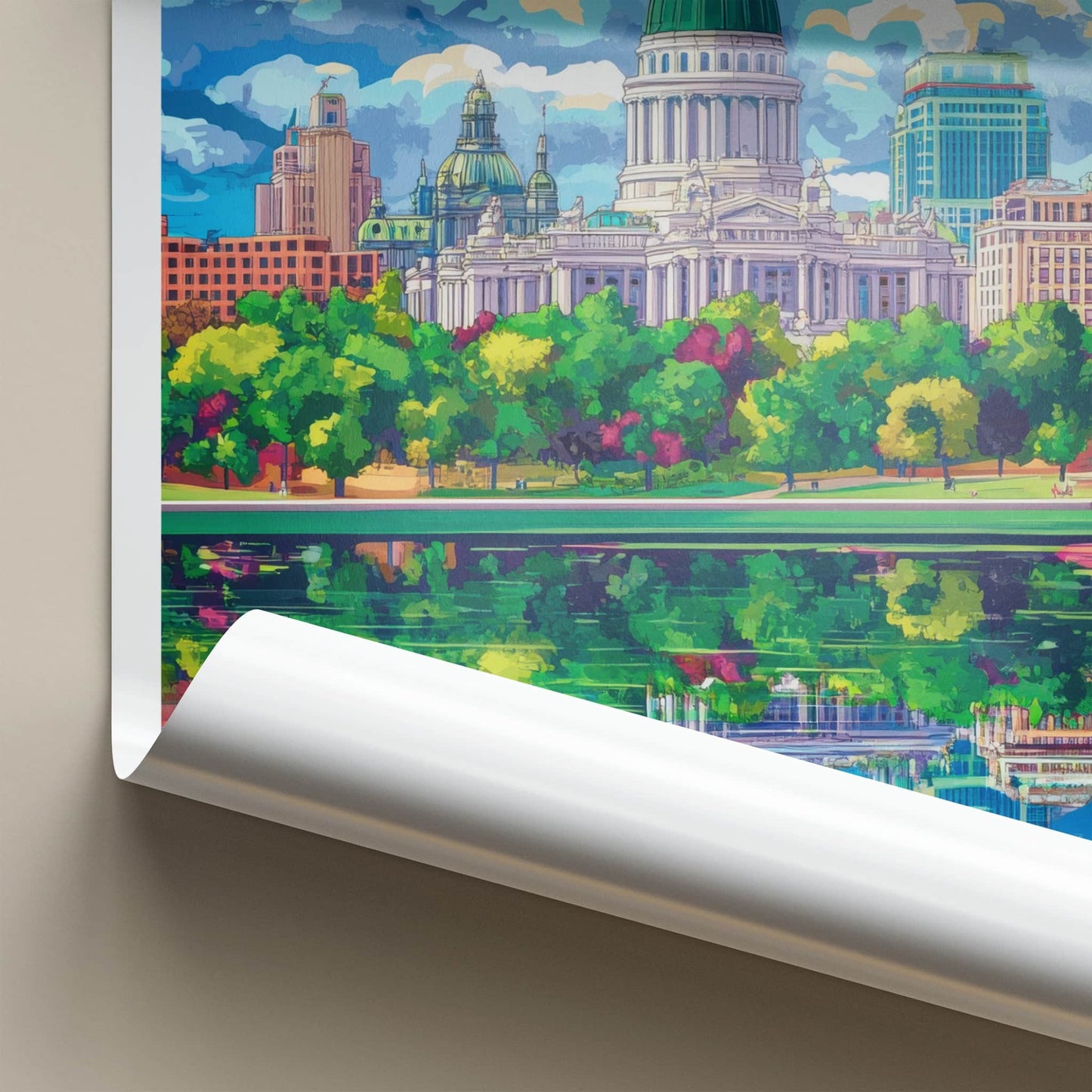 Harrisburg Poster - Pennsylvania Fine Art - Vibrant Riverside Capitol Gift