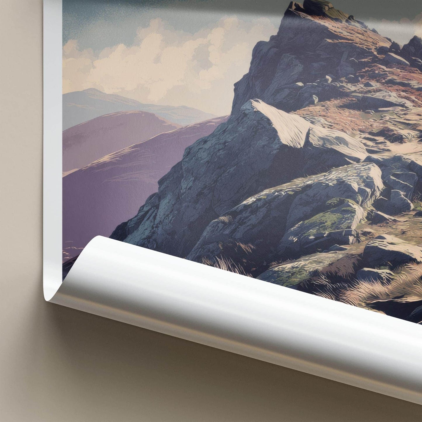 Harter Fell Poster - England Travel Art - Rocky Mountain Peak Wall Decor