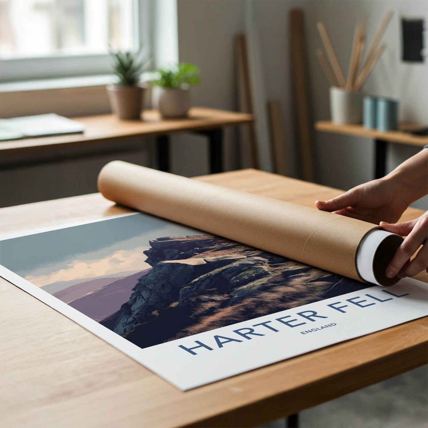 Harter Fell Poster - England Travel Art - Rocky Mountain Peak Wall Decor