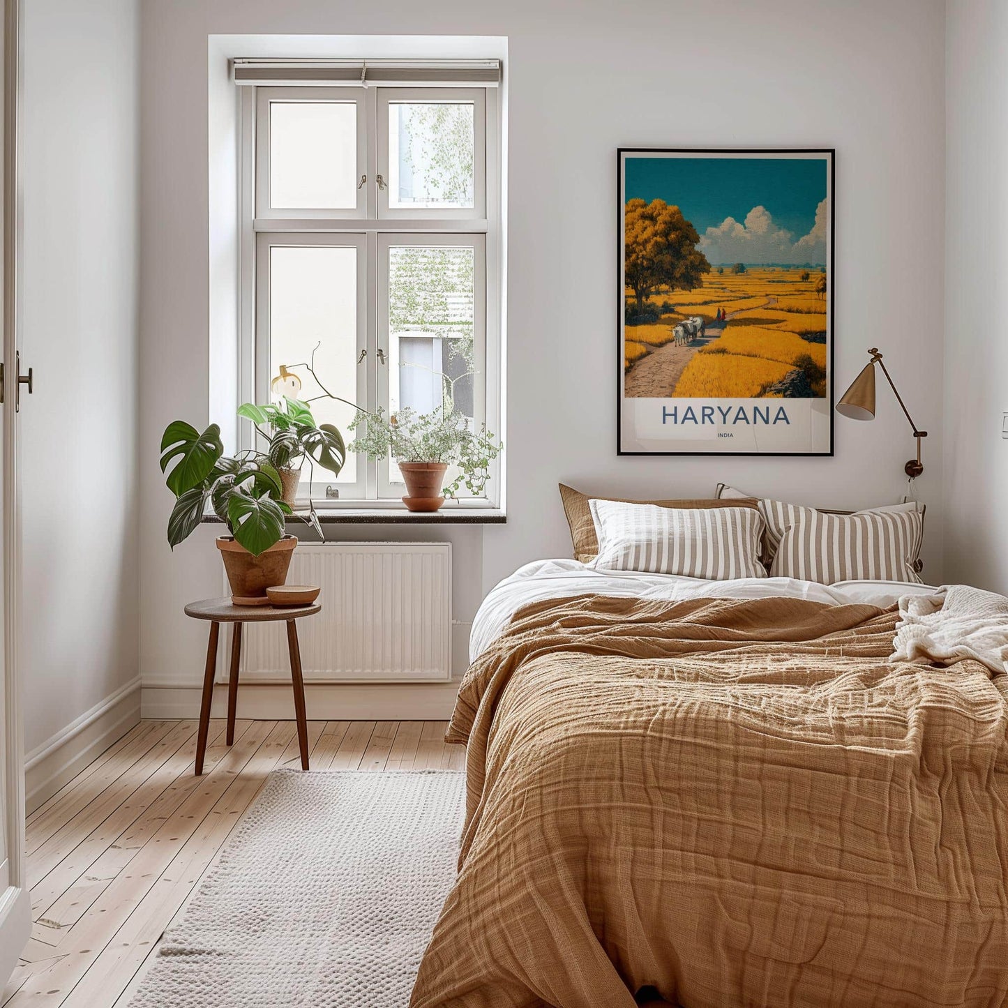 Haryana Poster - India Travel Art - Haryana Golden Field Scene Home Decor