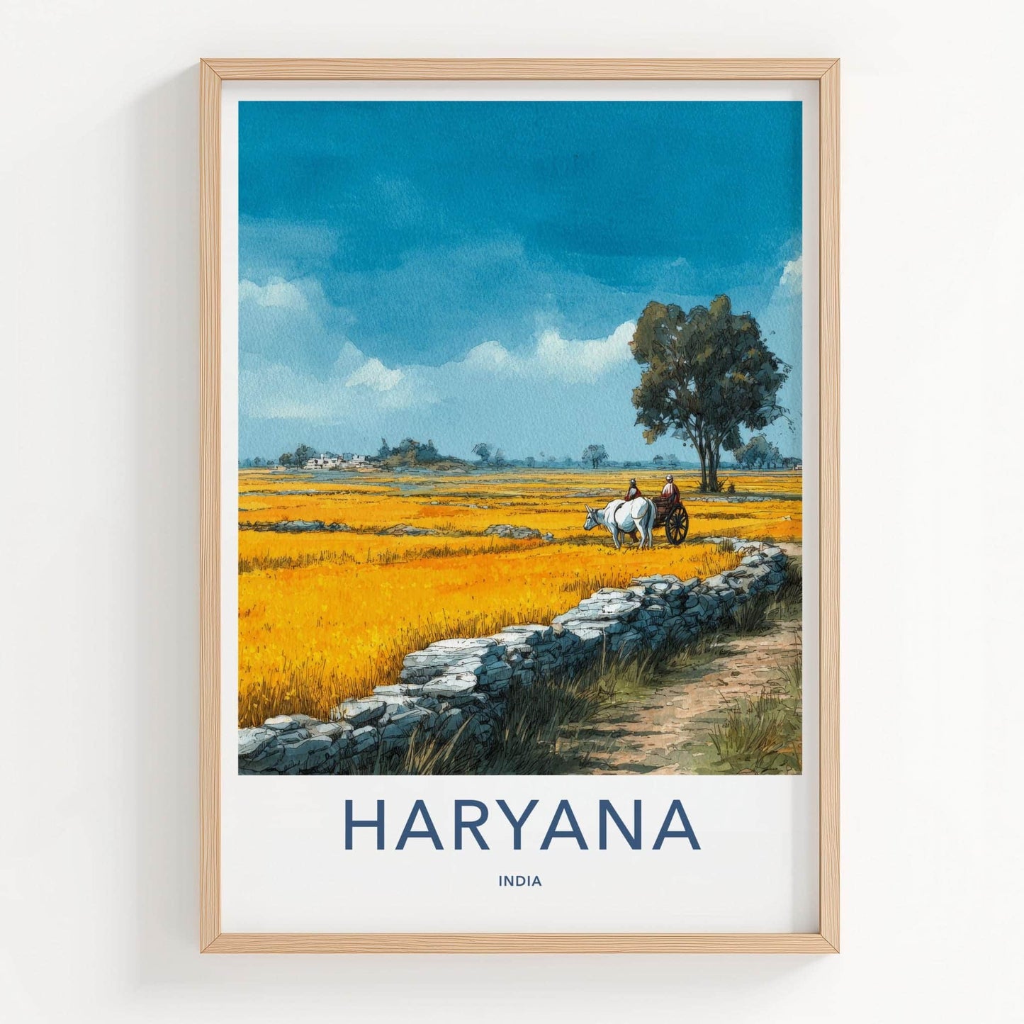 Haryana Poster - India Travel Art - Haryana Golden Fields Wall Decor